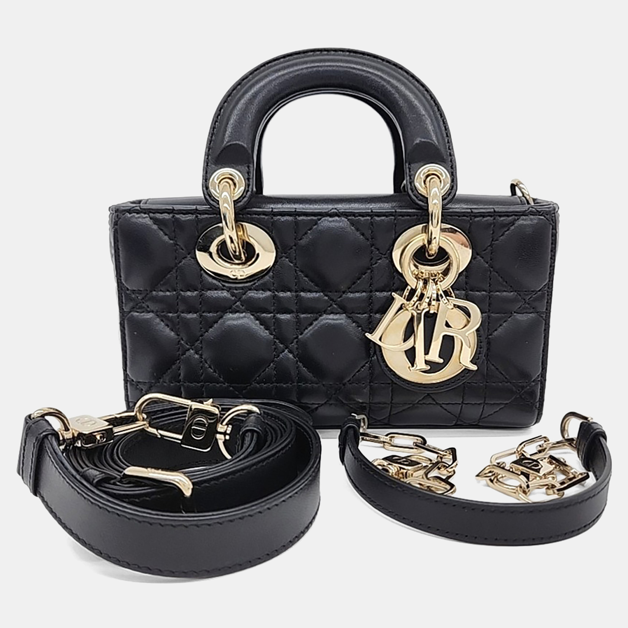 

Dior Black Leather Lady D-JOY Mini