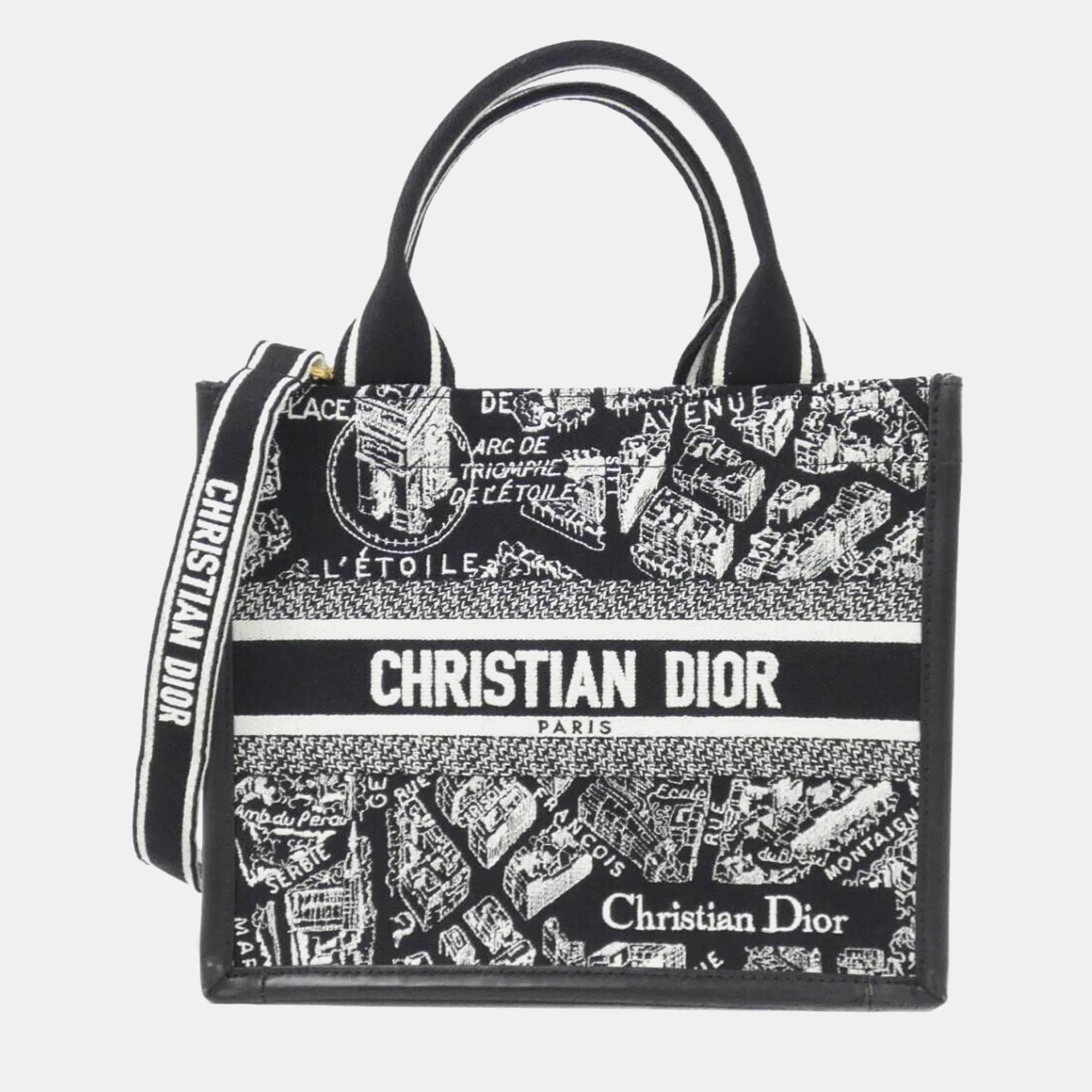 

Christian Dior Plan De Paris Book Tote Small Handbag, Black