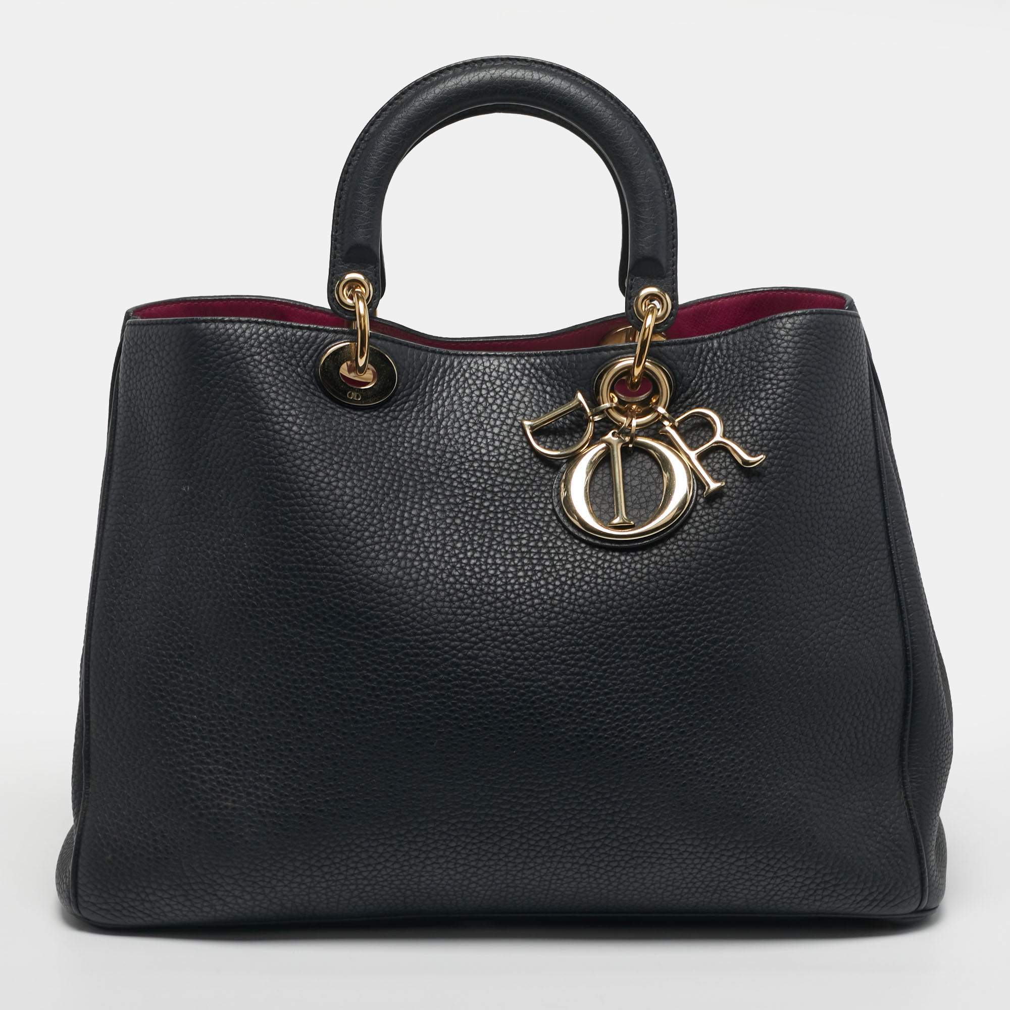 

Dior Diorissimo  Black Leather Shopper Tote