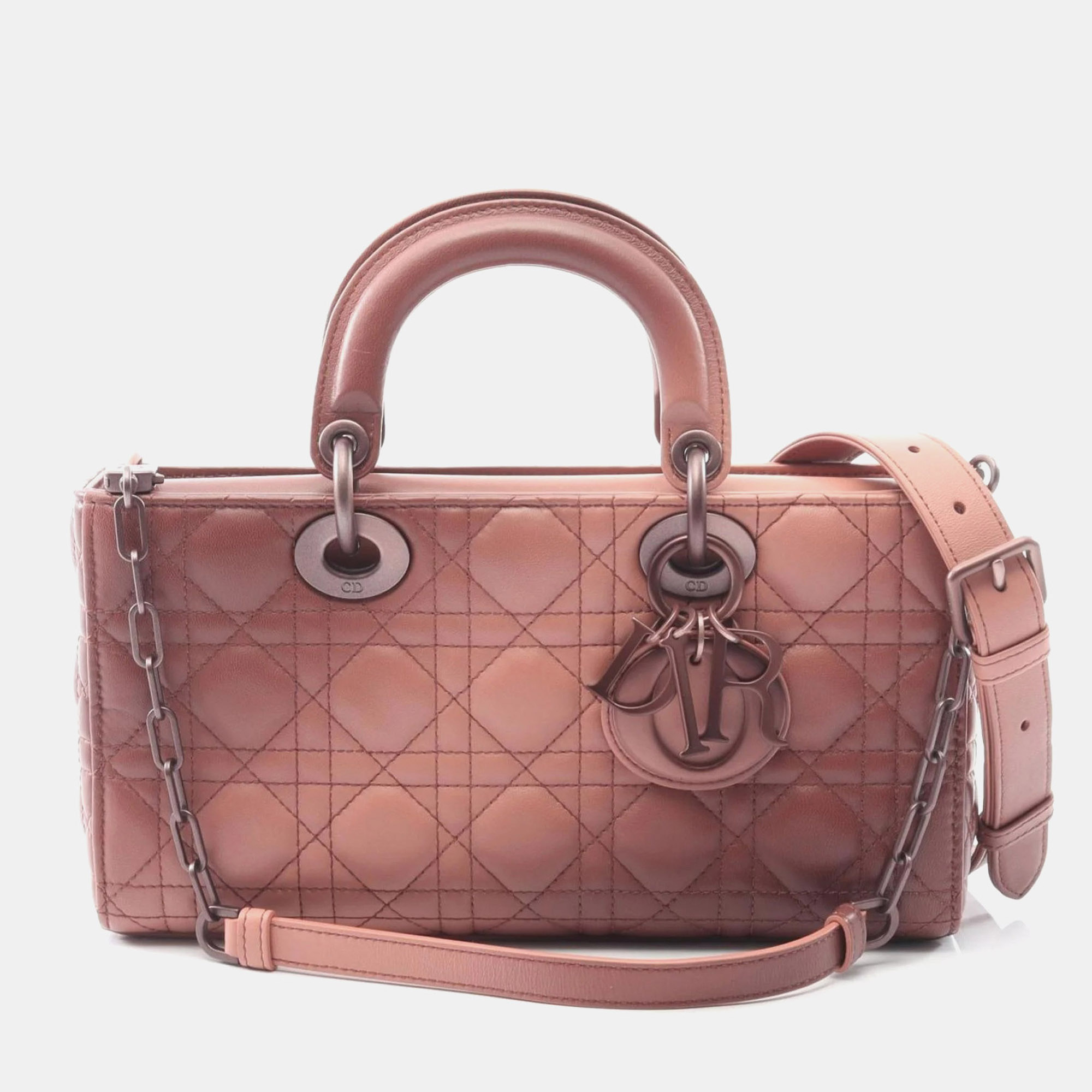 

Christian Dior Dior Lady D-Joy Medium Cannage Handbag Leather Pink
