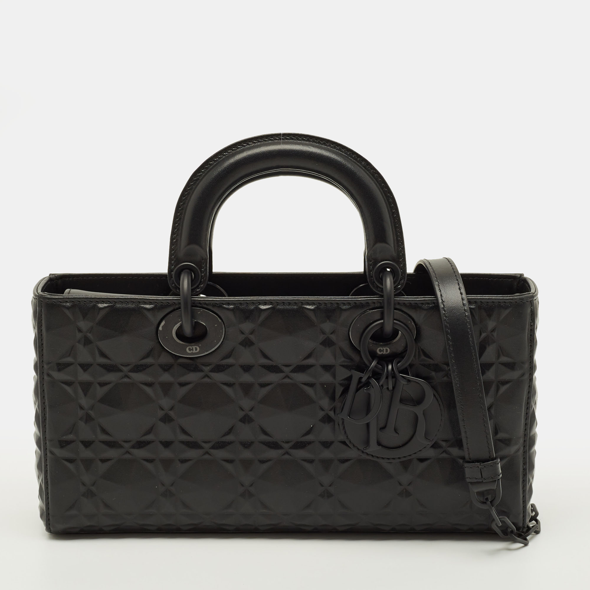 

Dior Lady D-Joy Medium Black Cannage Diamond Leather Tote