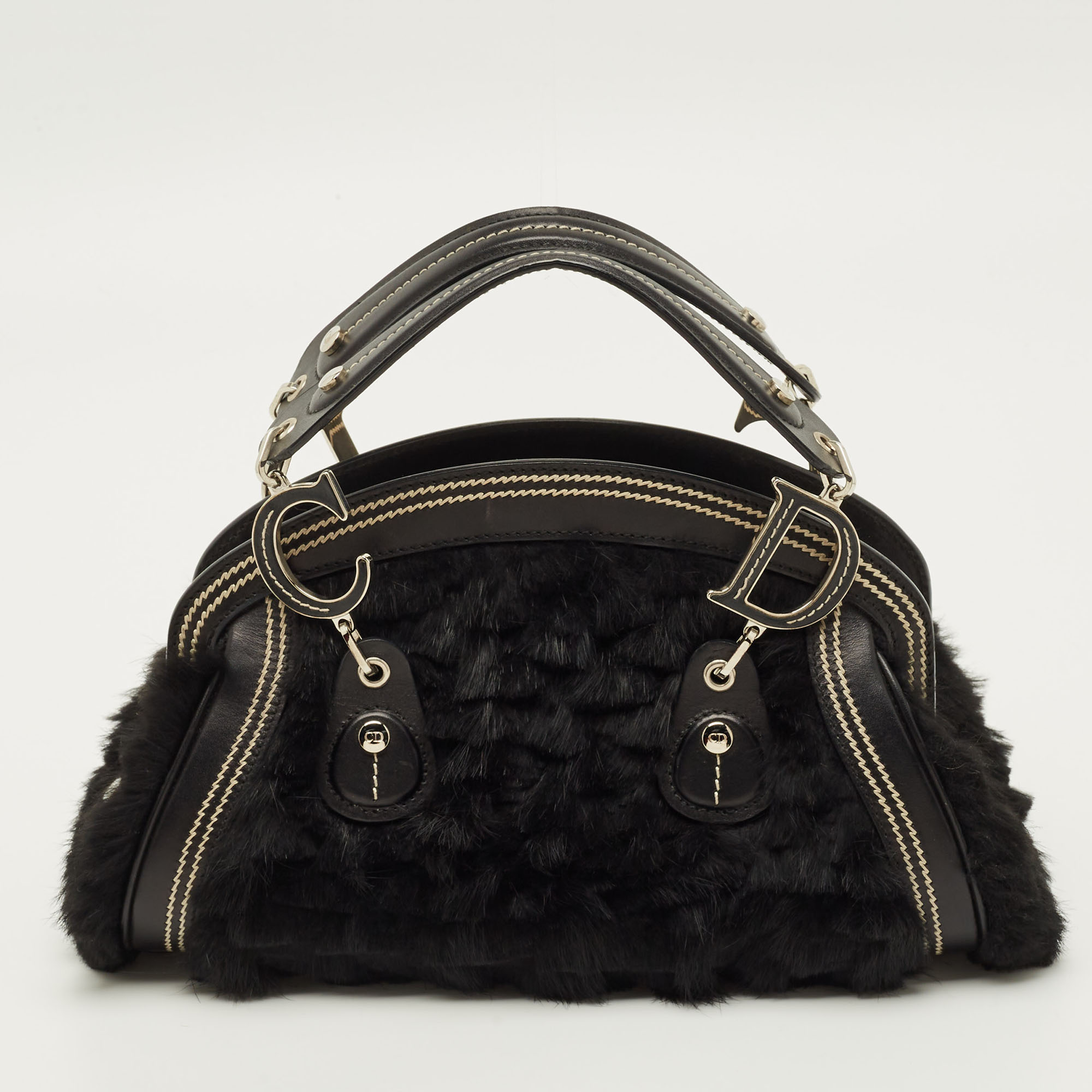 

Dior Detective Black Rabbit Fur and Leather Bag