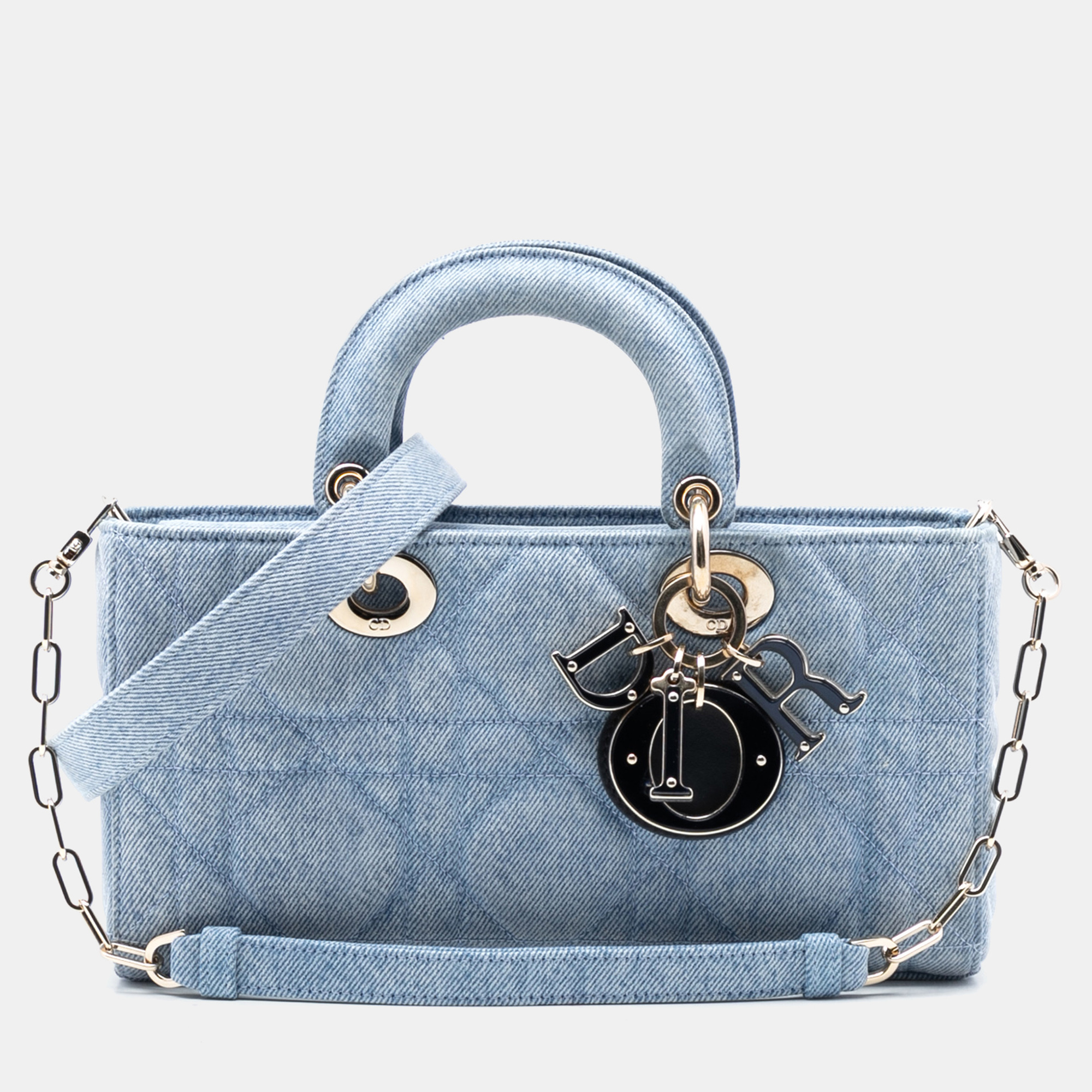 

Dior Blue Medium Denim Macrocannage Lady D Joy