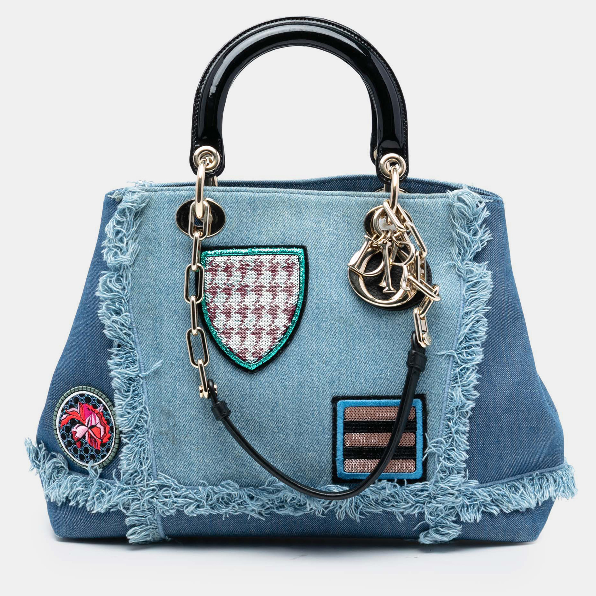 

Dior Blue Denim Patch D Light Satchel