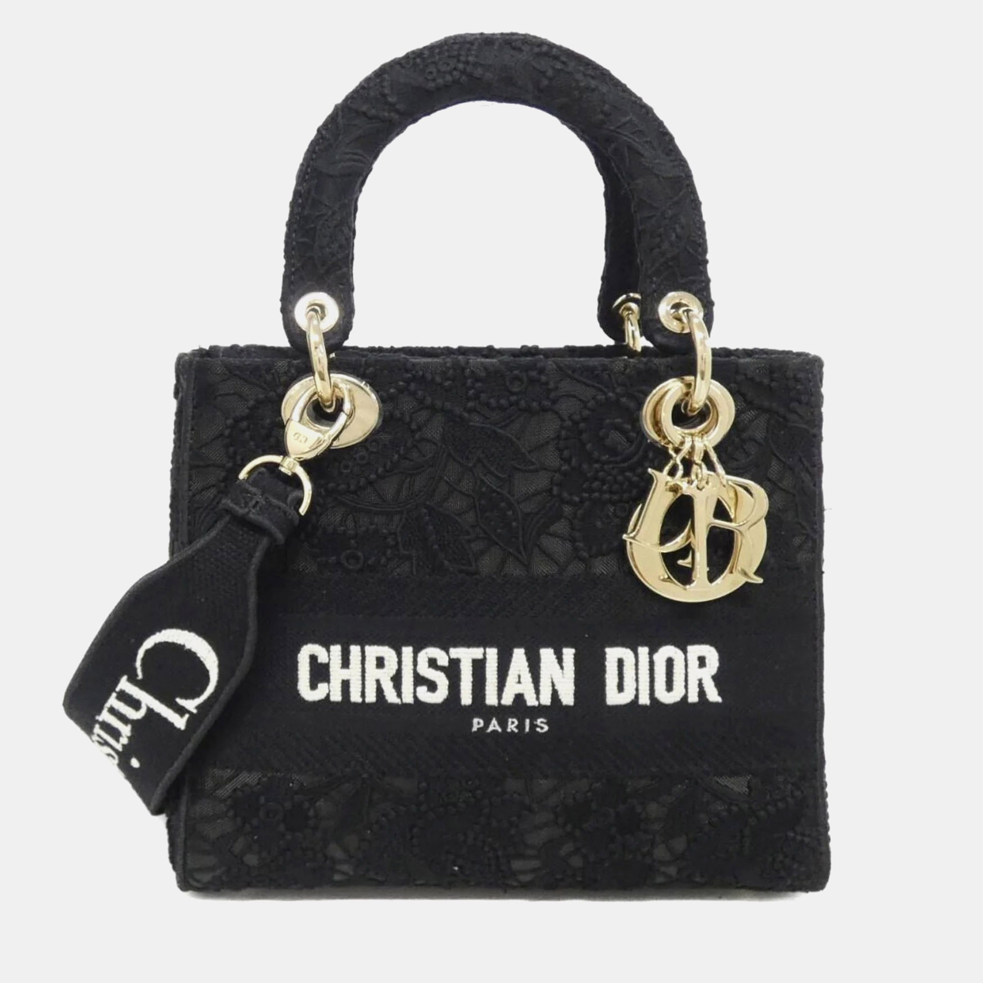 

Christian Dior D-Lace Lady D-Light Medium Handbag, Black