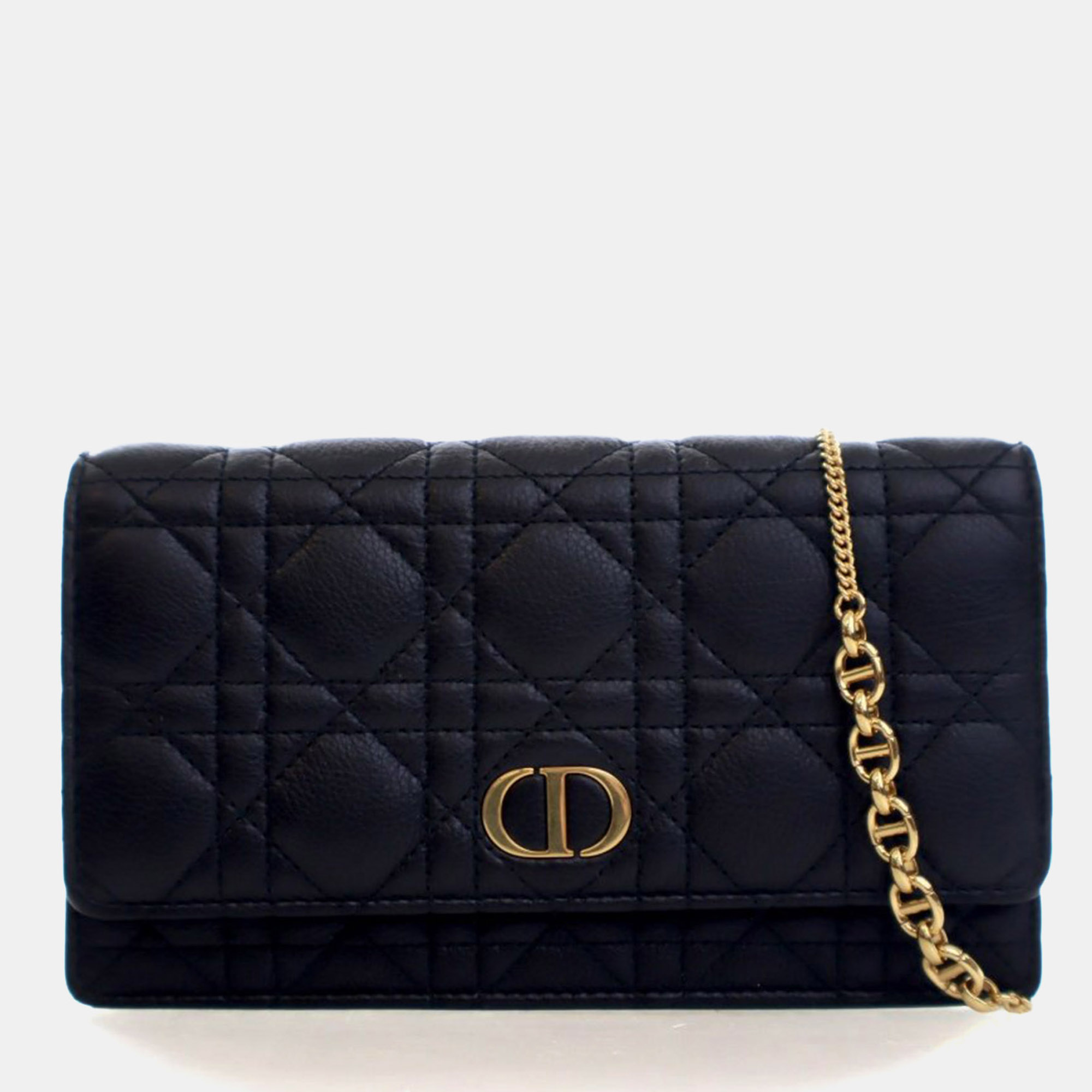 

Christian Dior Black Calfskin Caro Pouch With Chain