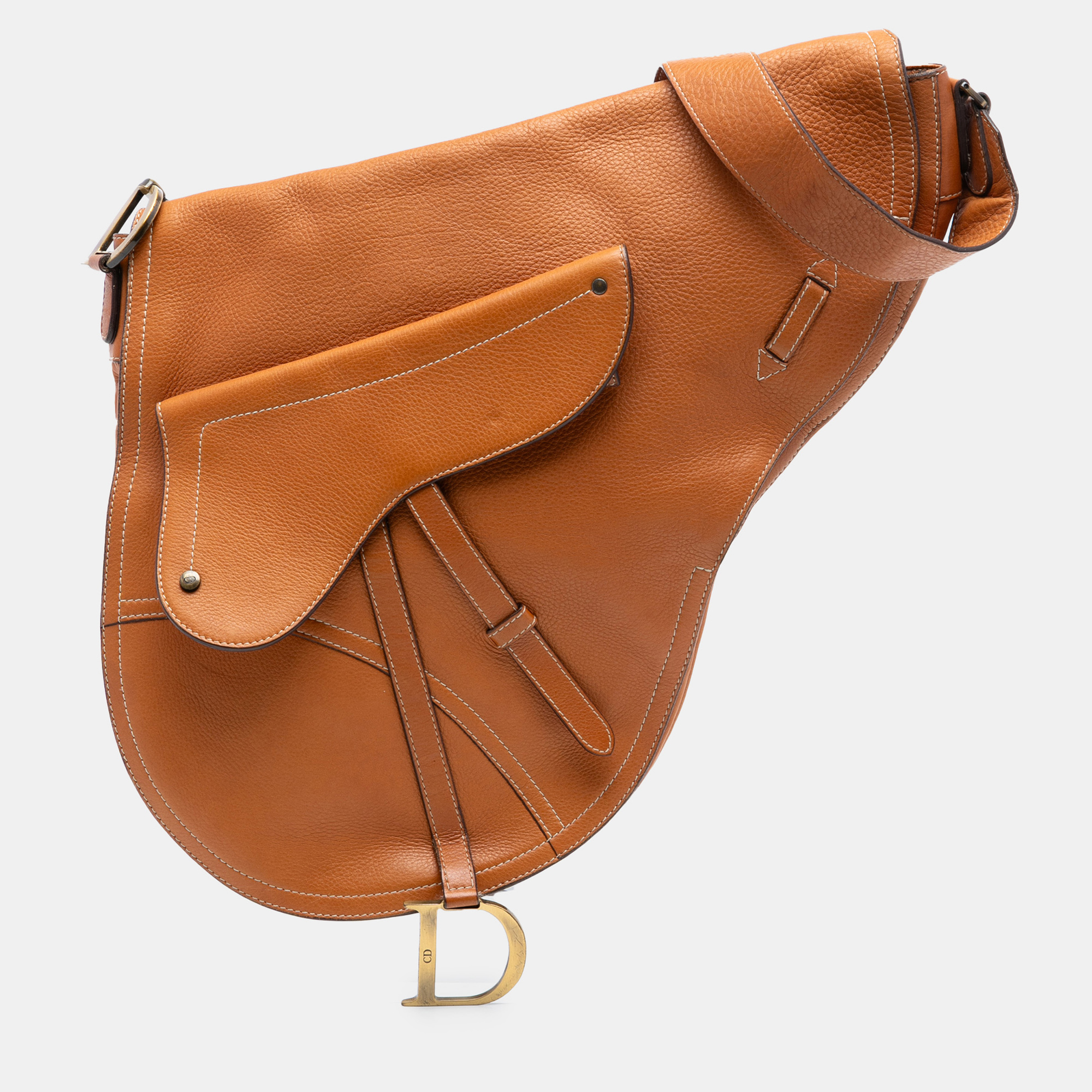 

Dior Brown Leather Baudrier Saddle Bag