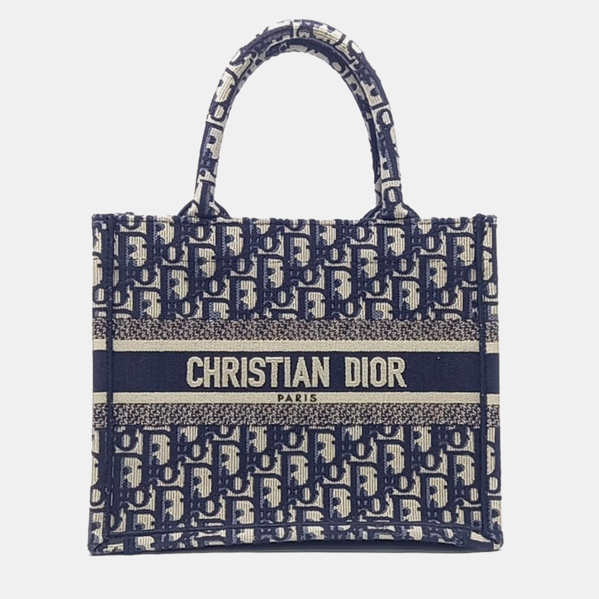 

Dior Blue Canvas Oblique Book Tote Bag 26