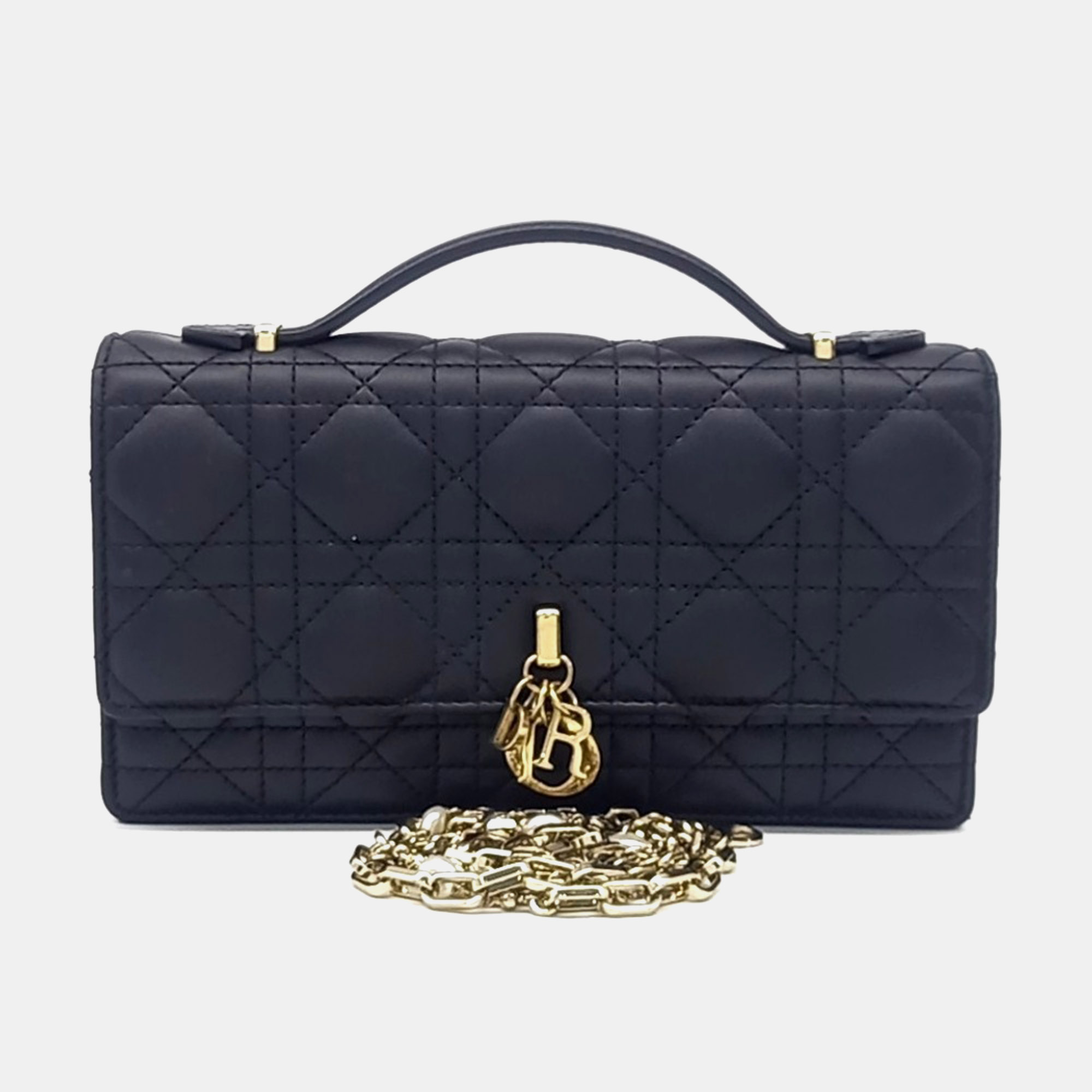 

Dior Black Leather My Dior Top Handle Mini Bag