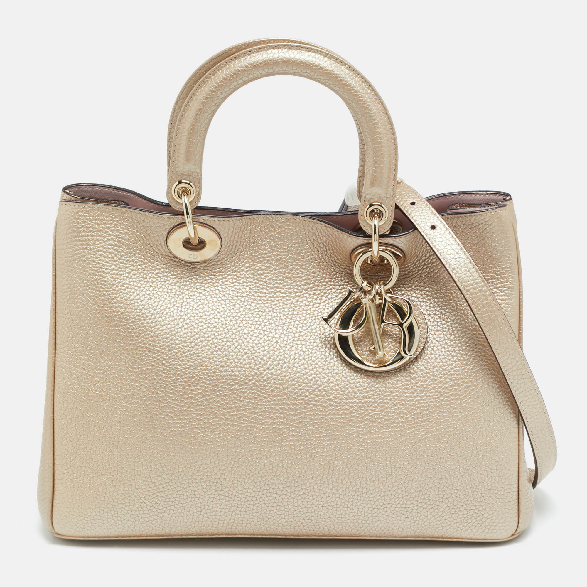 

Dior Diorissimo  Gold Leather Shopper Tote