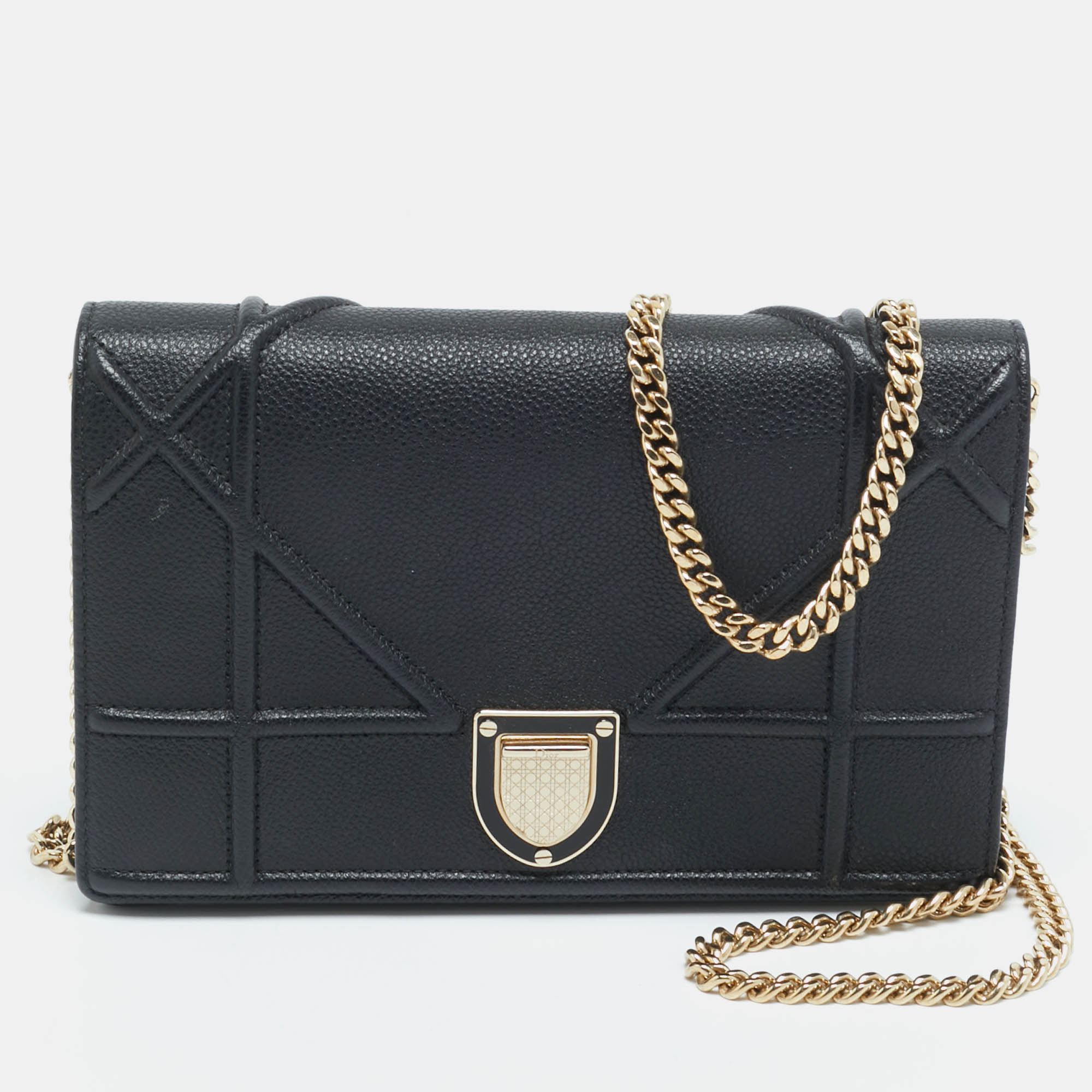 

Dior Diorama Black Cannage Leather Wallet on Chain