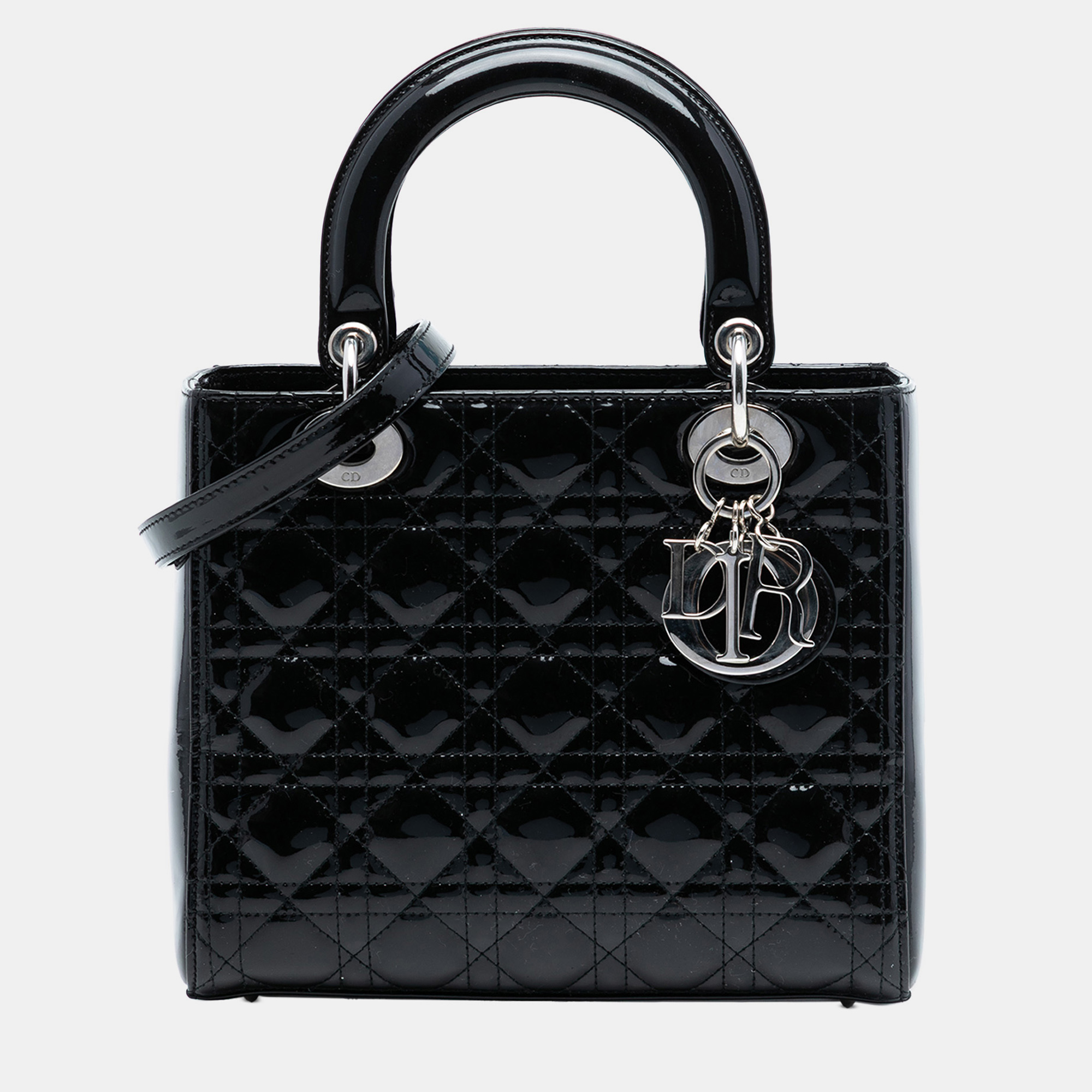 

Dior Black Medium Patent Cannage Lady Dior
