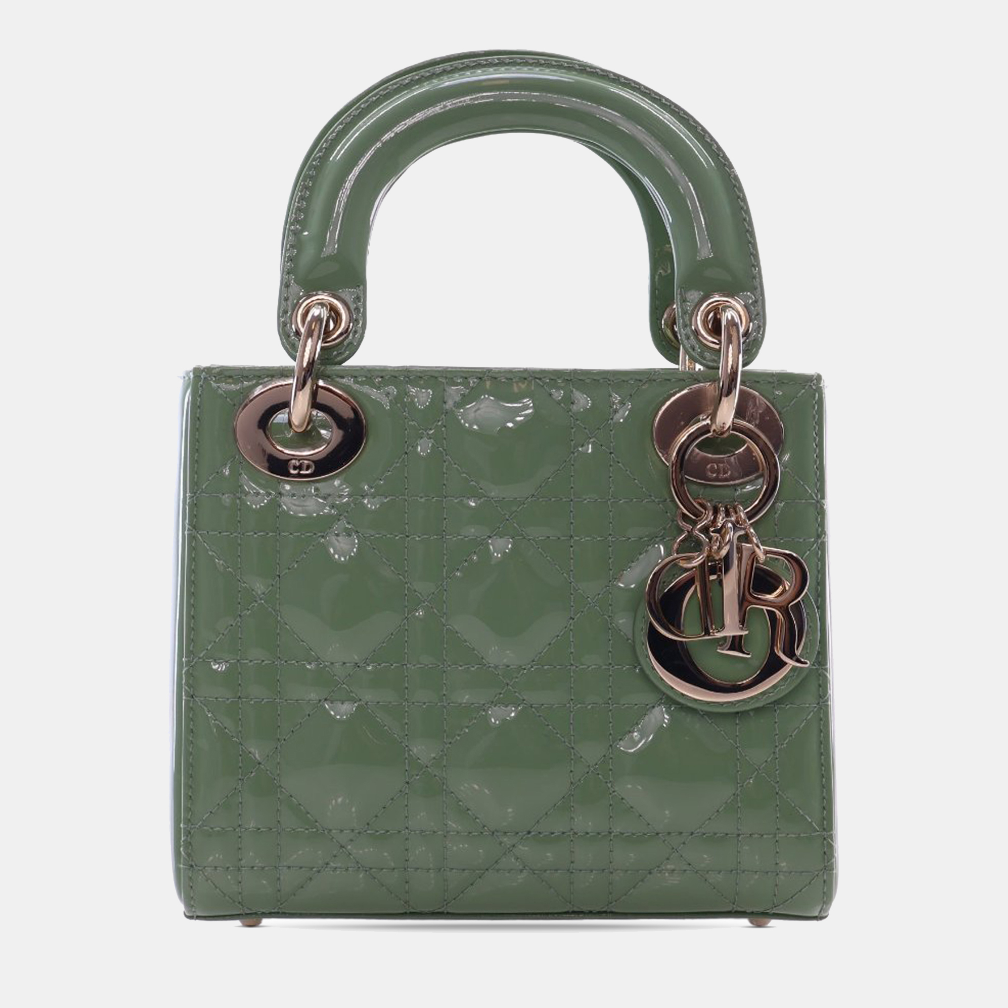

Dior Green Mini Patent Cannage Lady Dior