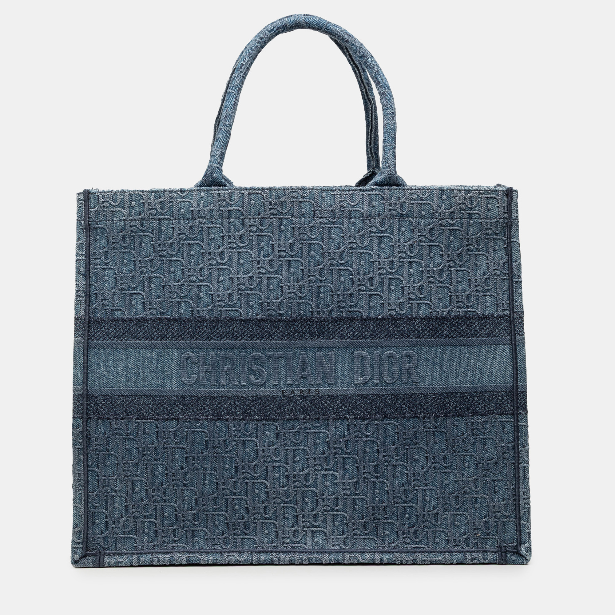 

Dior Blue Large Oblique Denim Book Tote
