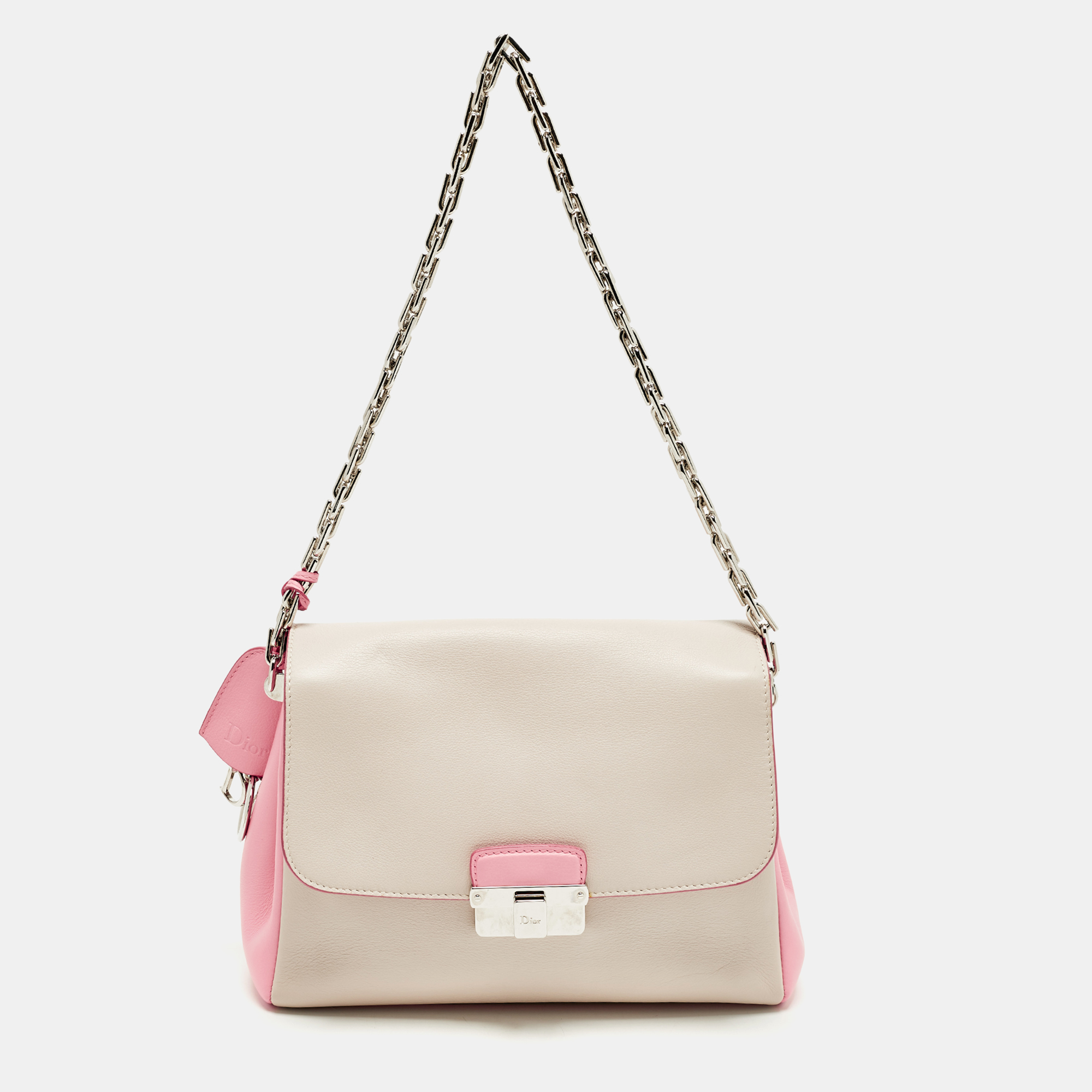

Dior Diorling  Light Beige/Pink Leather Shoulder Bag