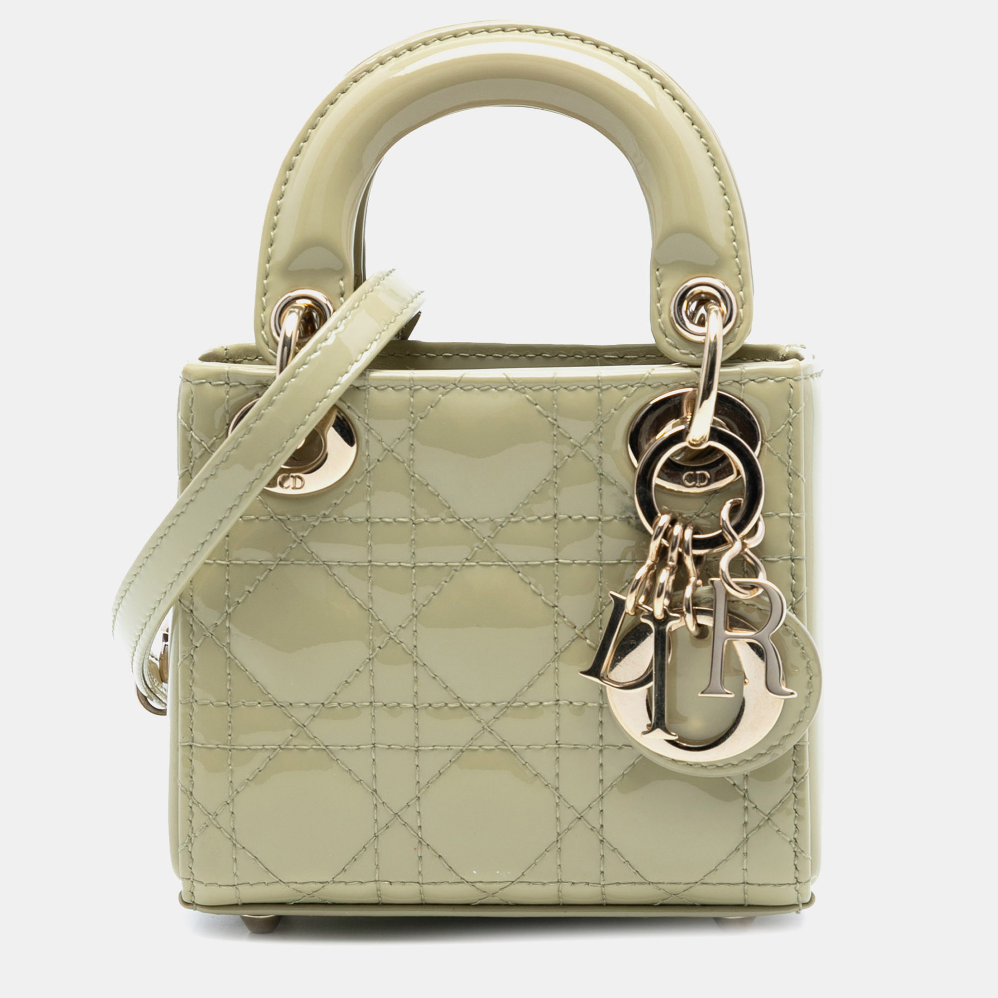 

Dior Green Micro Patent Cannage Lady Dior