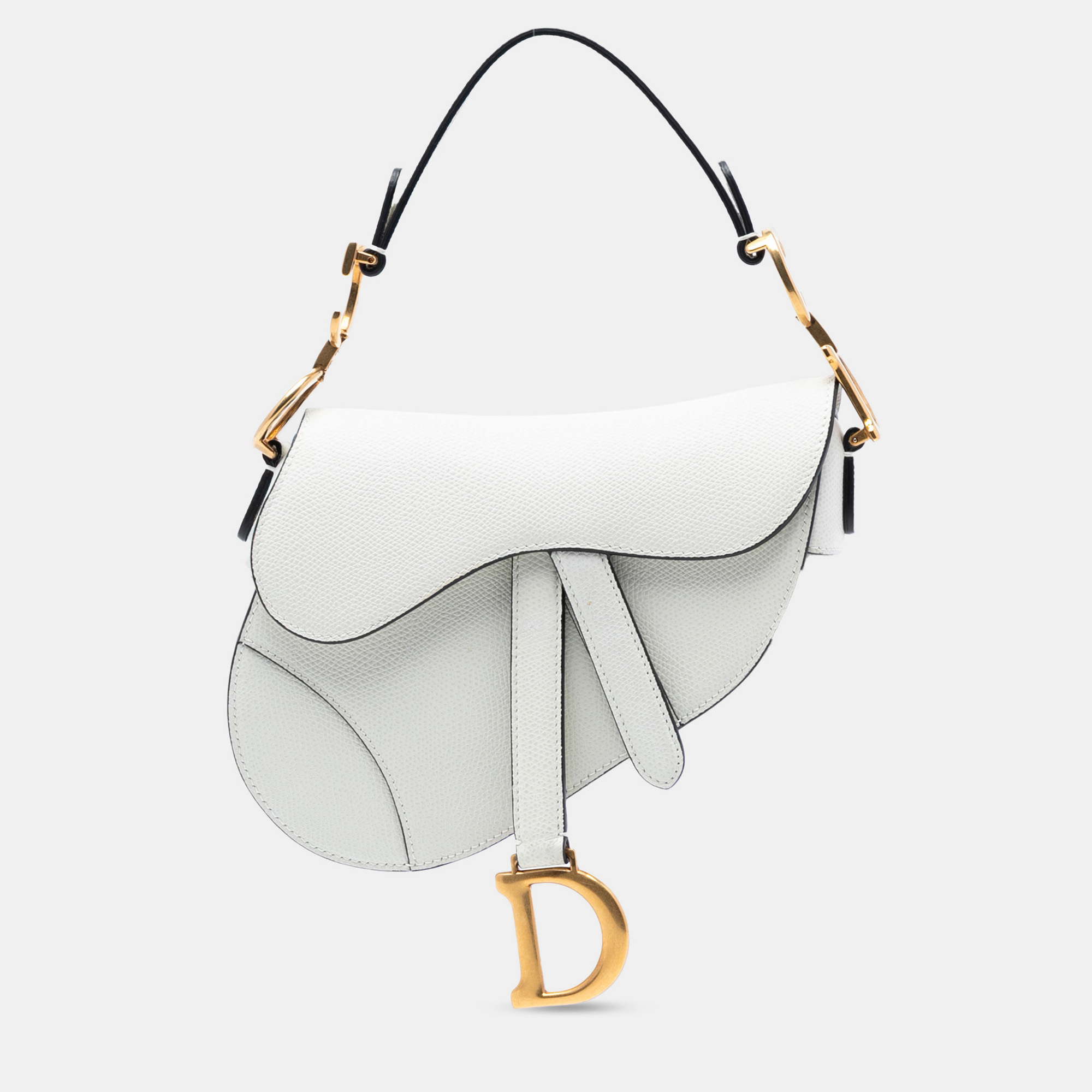 

Dior White Mini Grained Calfskin Saddle Bag