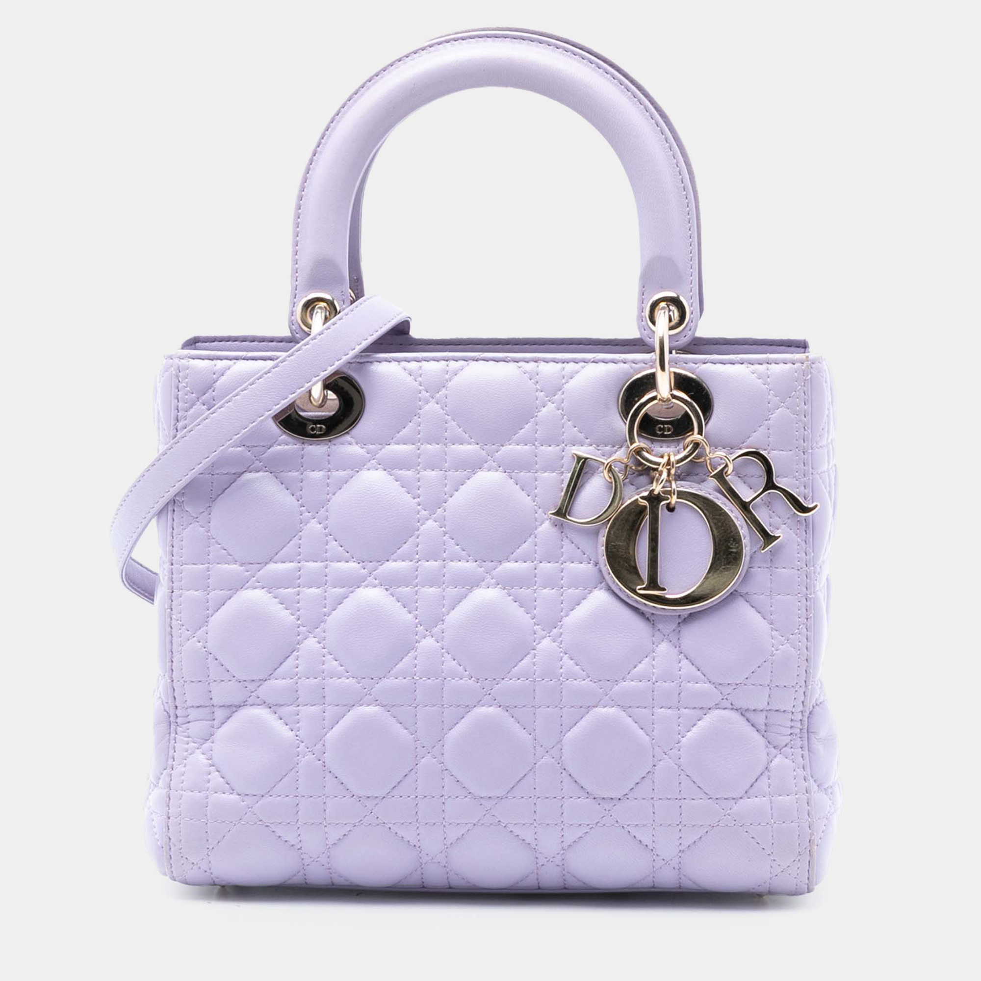 

Dior Purple Medium Lambskin Cannage Lady Dior