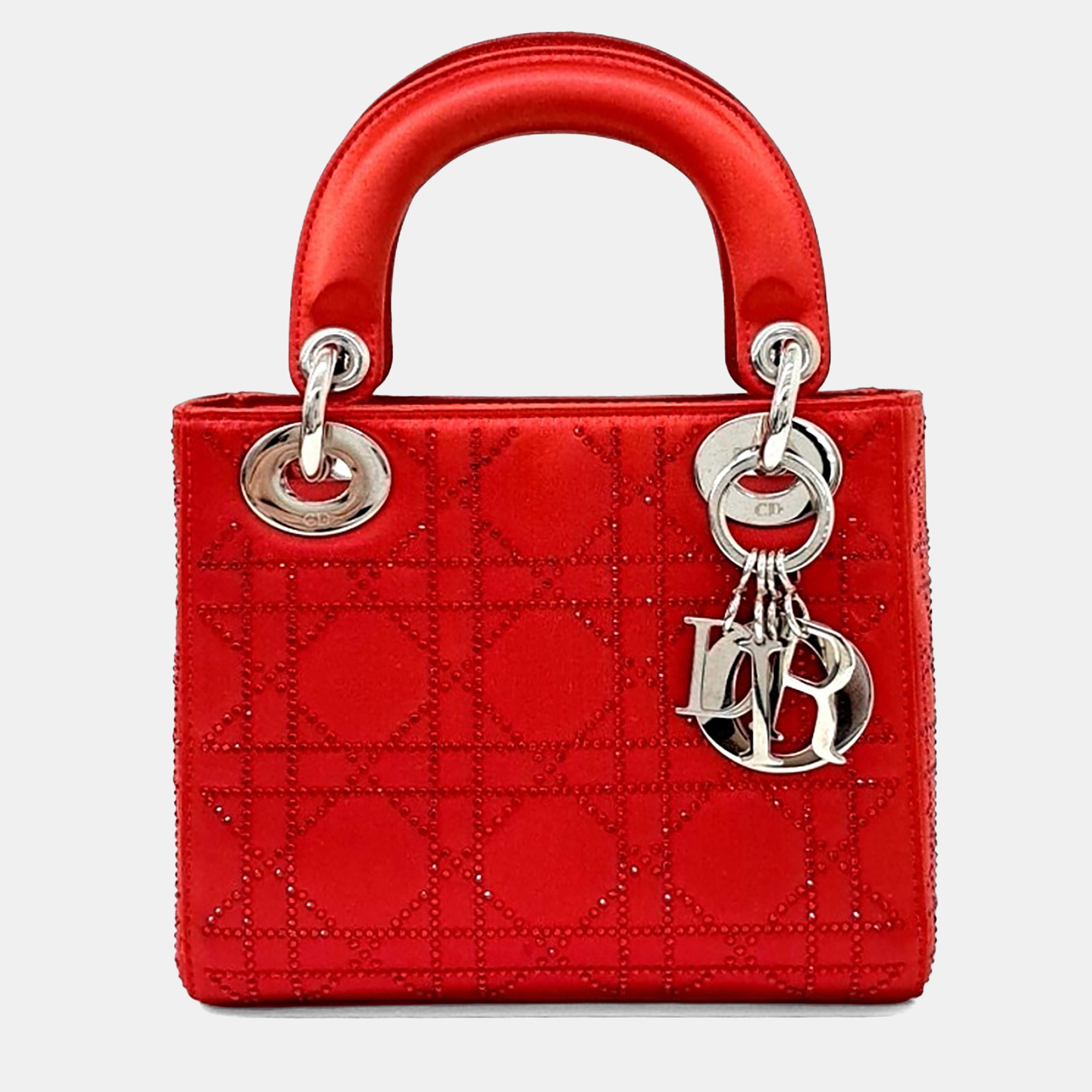 

Dior Red Satin Satin Lady Bag Mini