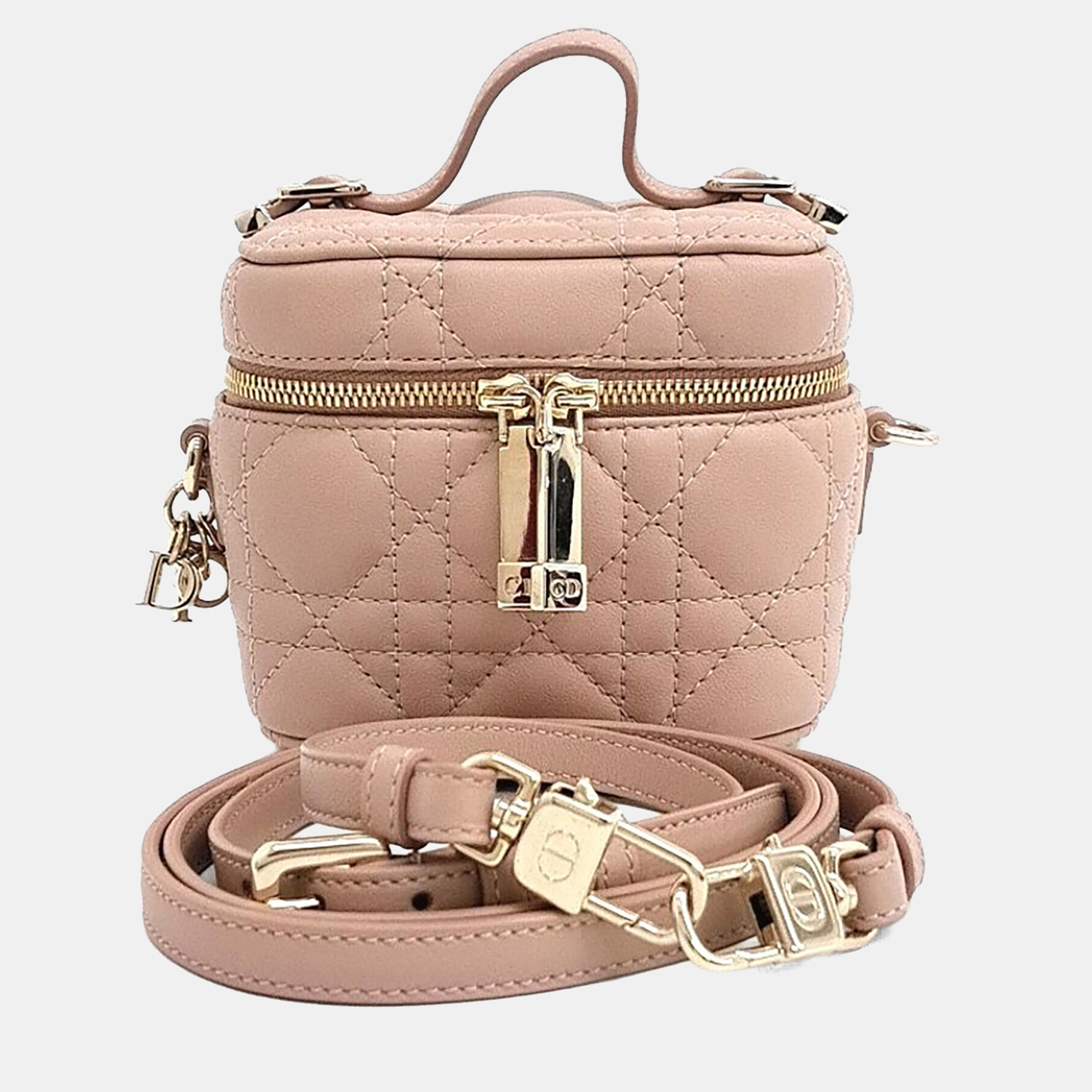 

Dior Pink Leather Cannage Micro Vanity