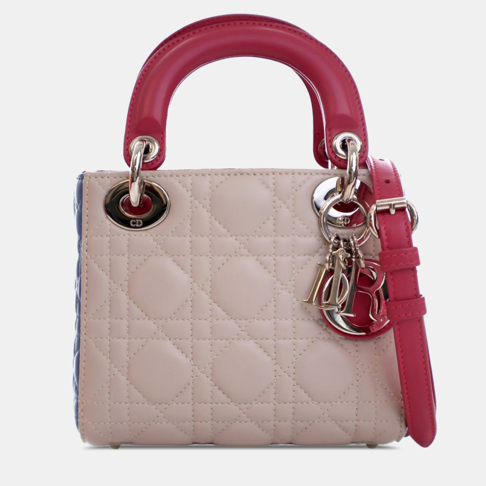 

Dior Brown Mini Tricolor Lambskin Cannage Lady Dior