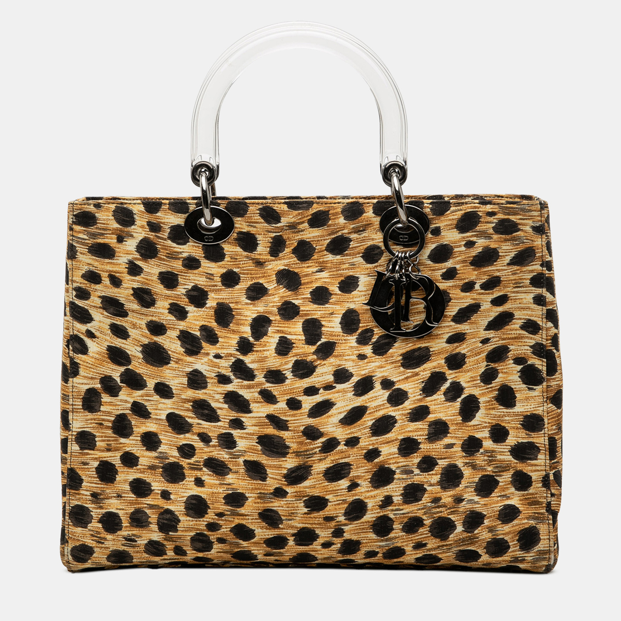 

Dior Brown Large Canvas Leopard Print Lady Dior