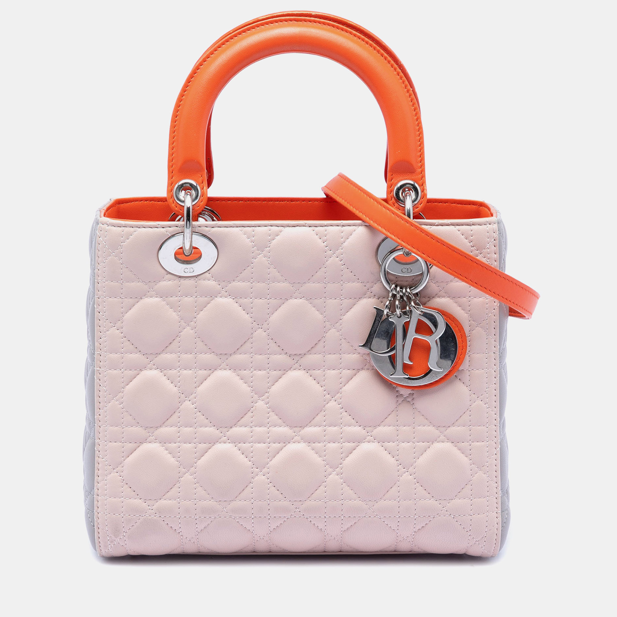 

Dior Pink Medium Tricolor Lambskin Cannage Lady Dior