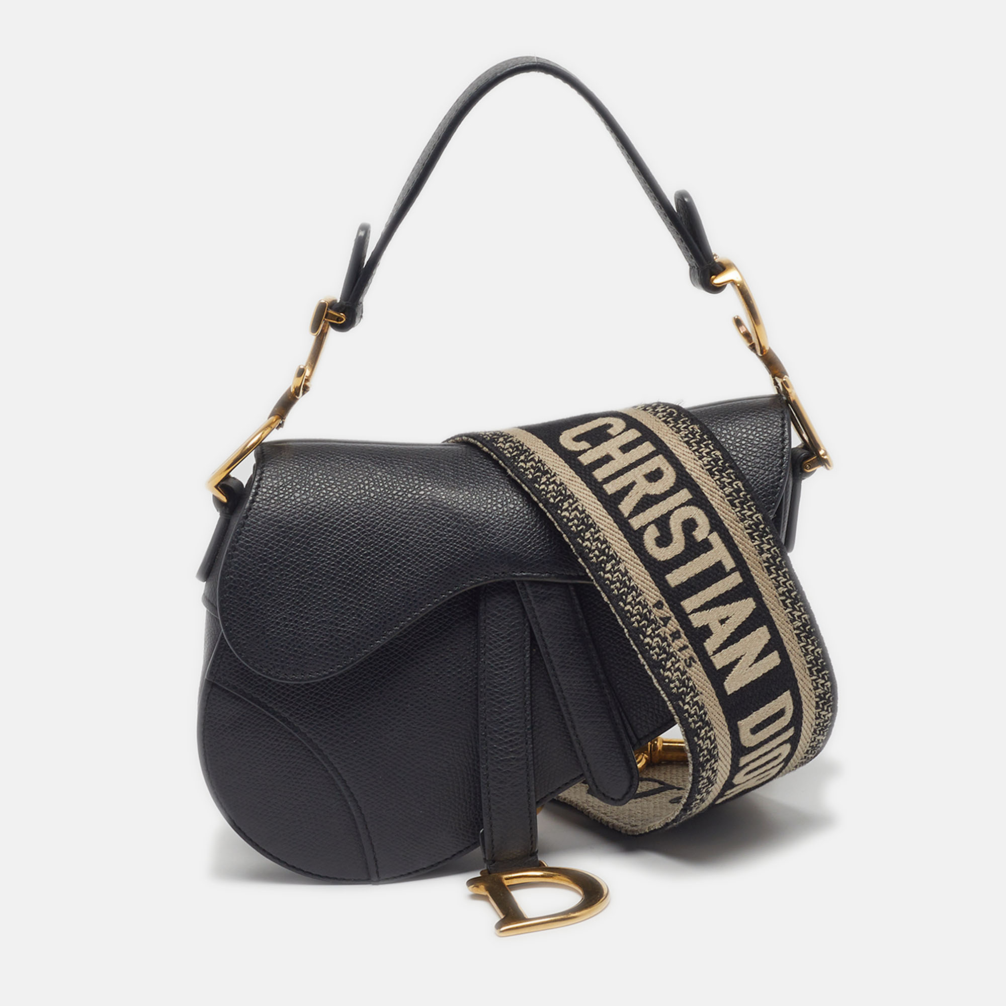 

Dior Saddle Mini Black Leather Shoulder Bag