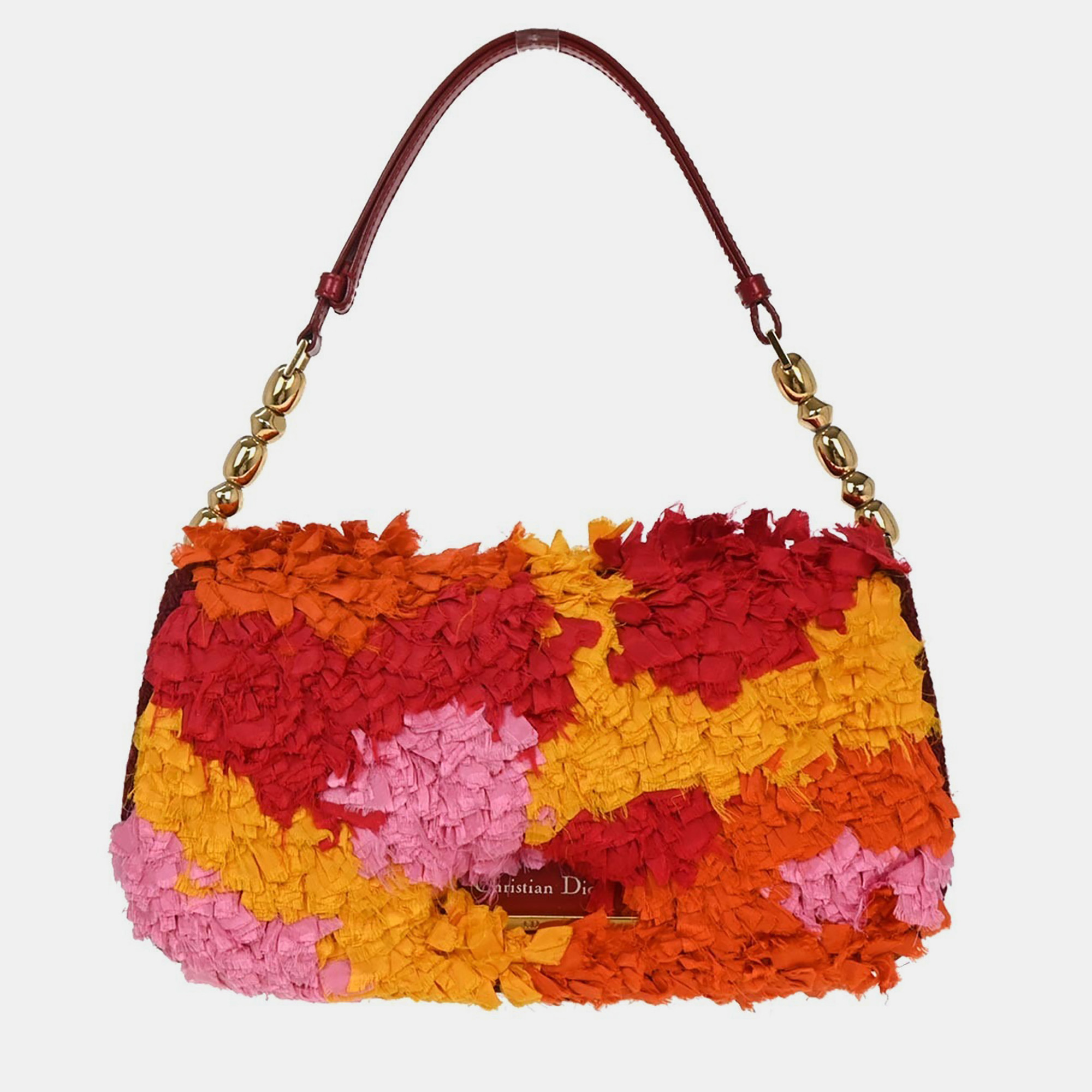 

Dior Malice Red Fabric Top Handle Bag