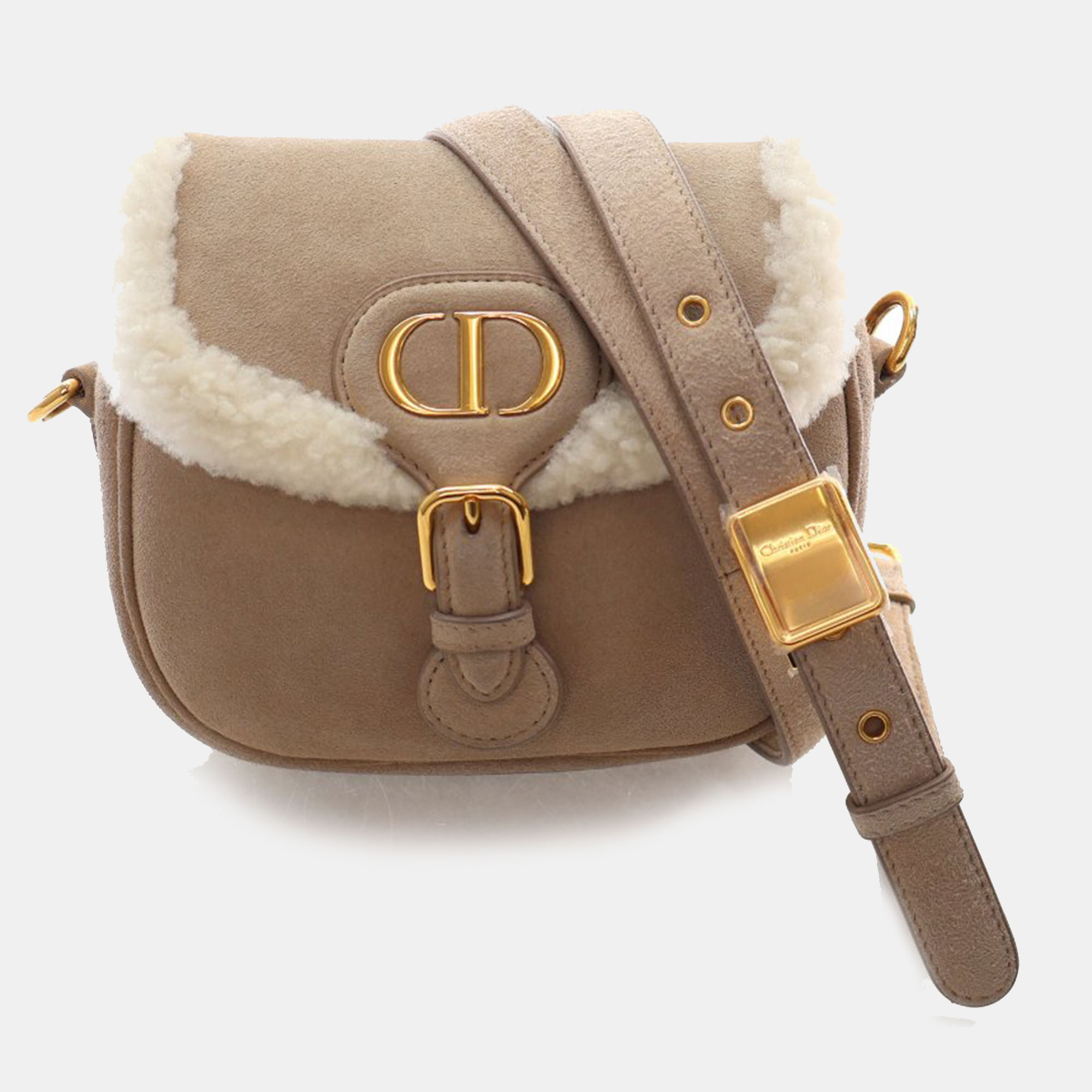 

Dior Bobby Small Shearling Shoulder Bag, Beige