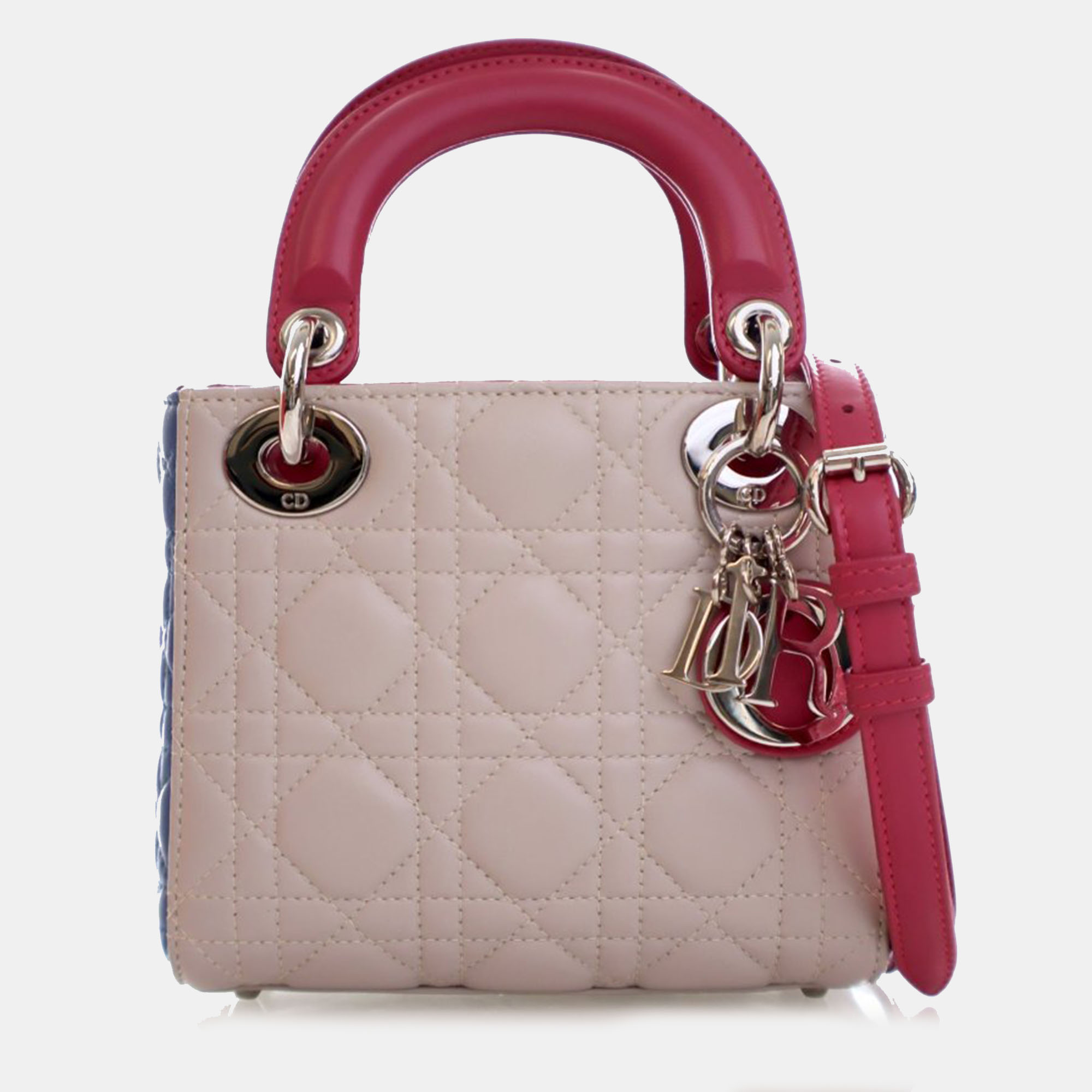 

Dior Lady Dior Mini Lambskin Leather Top Handle Bag, Multicolor