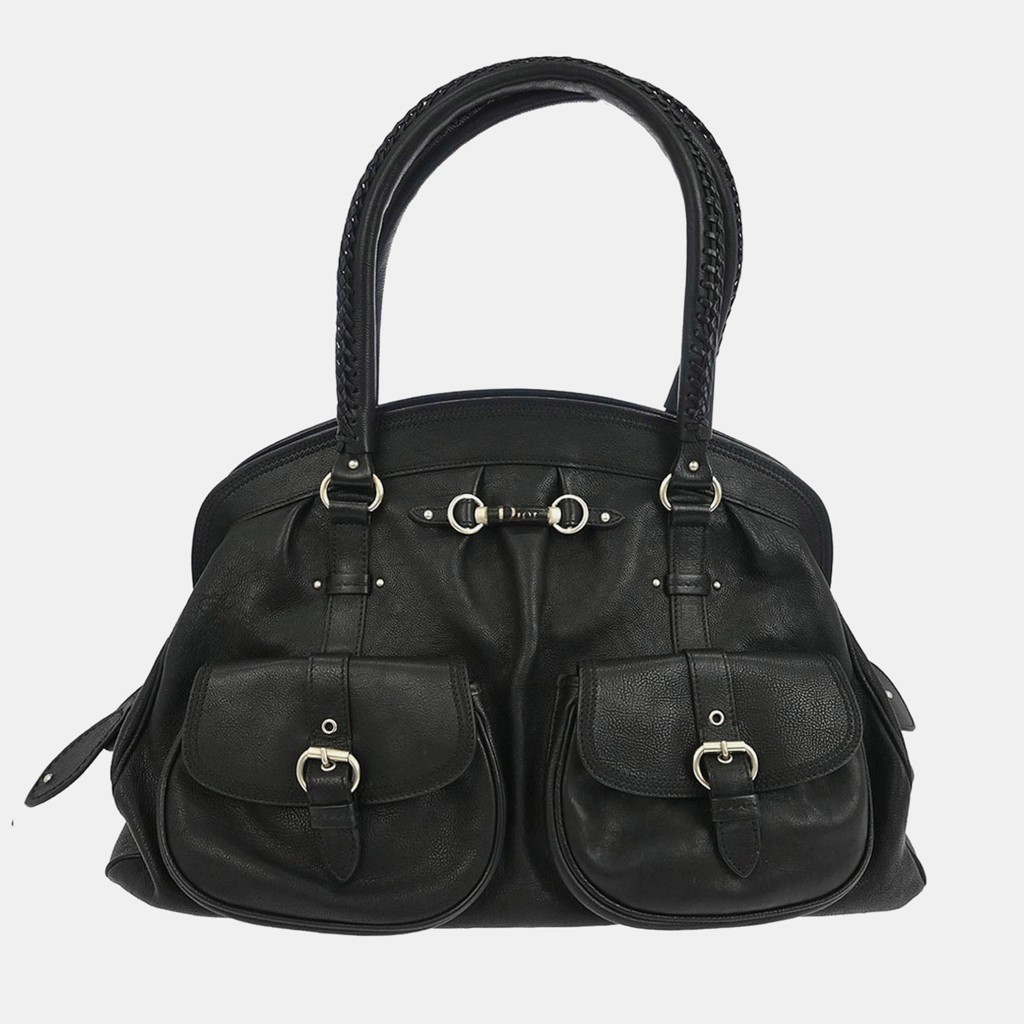 

Dior My Dior Black Leather Duffel Bag
