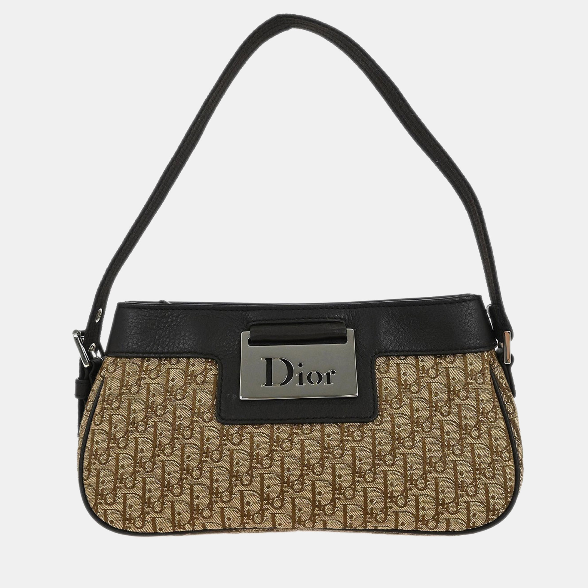

Dior Street Chic Trotter Brown Beige Canvas Shoulder Bag