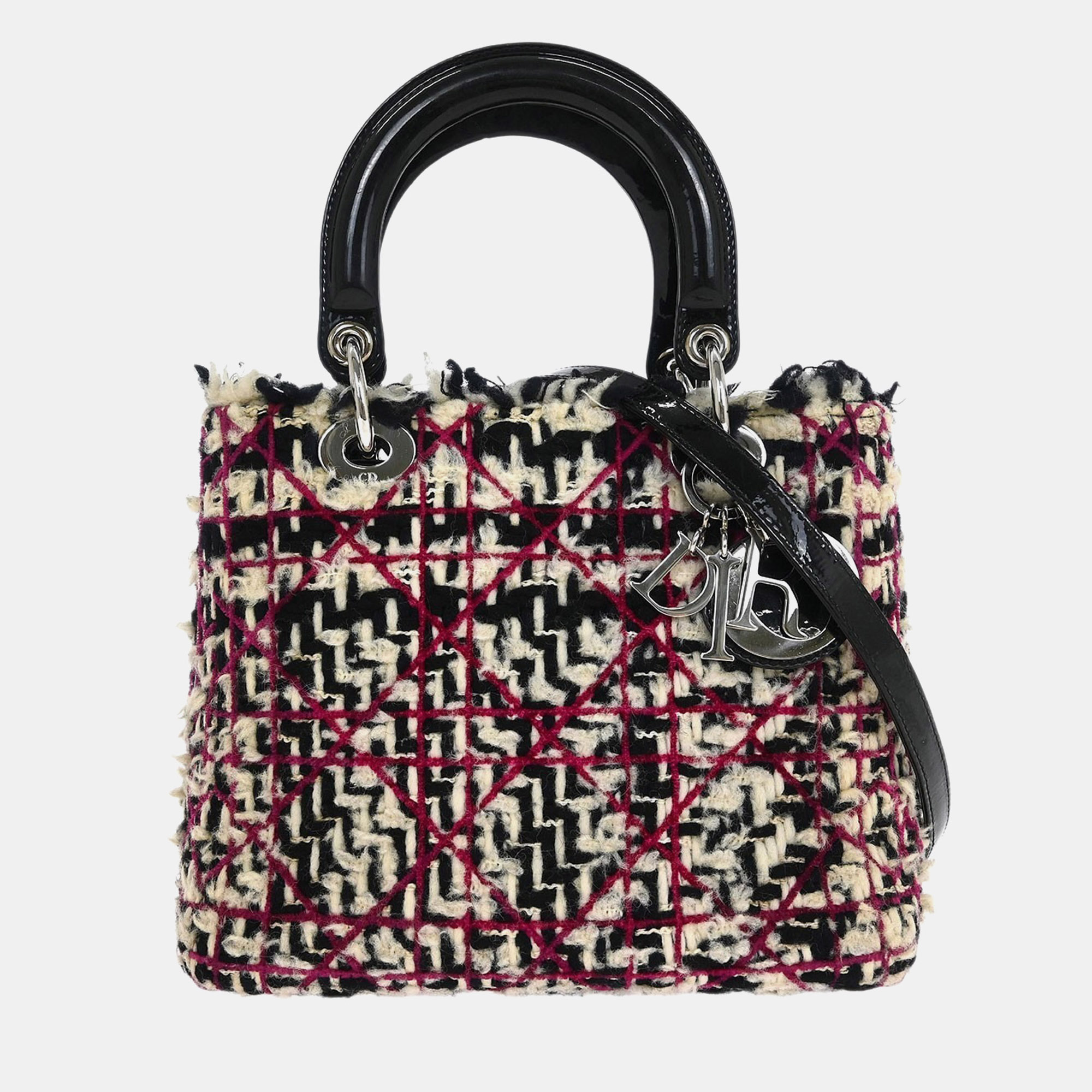 

Dior Lady Dior Cannage Purple Tweed Top Handle Bag