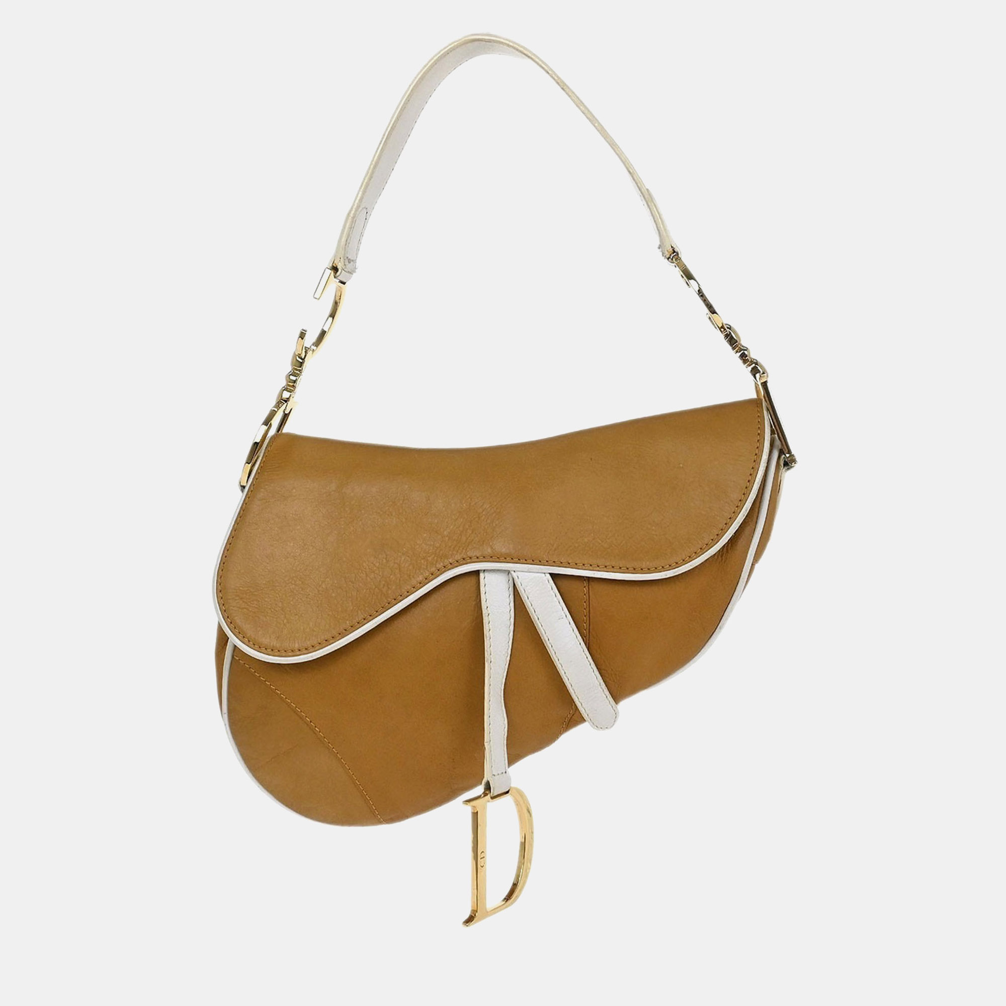 

Dior Saddle Leather Shoulder Bag, Beige