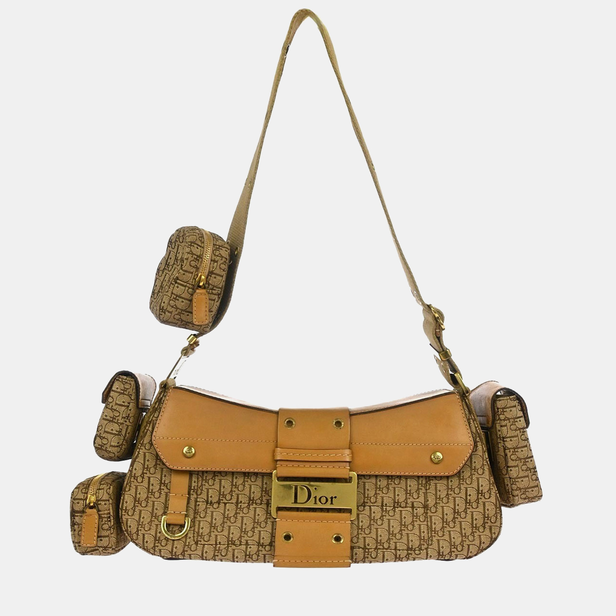 

Dior Trotter Street Chic Columbus Brown Trotter Canvas Shoulder Bag, Beige