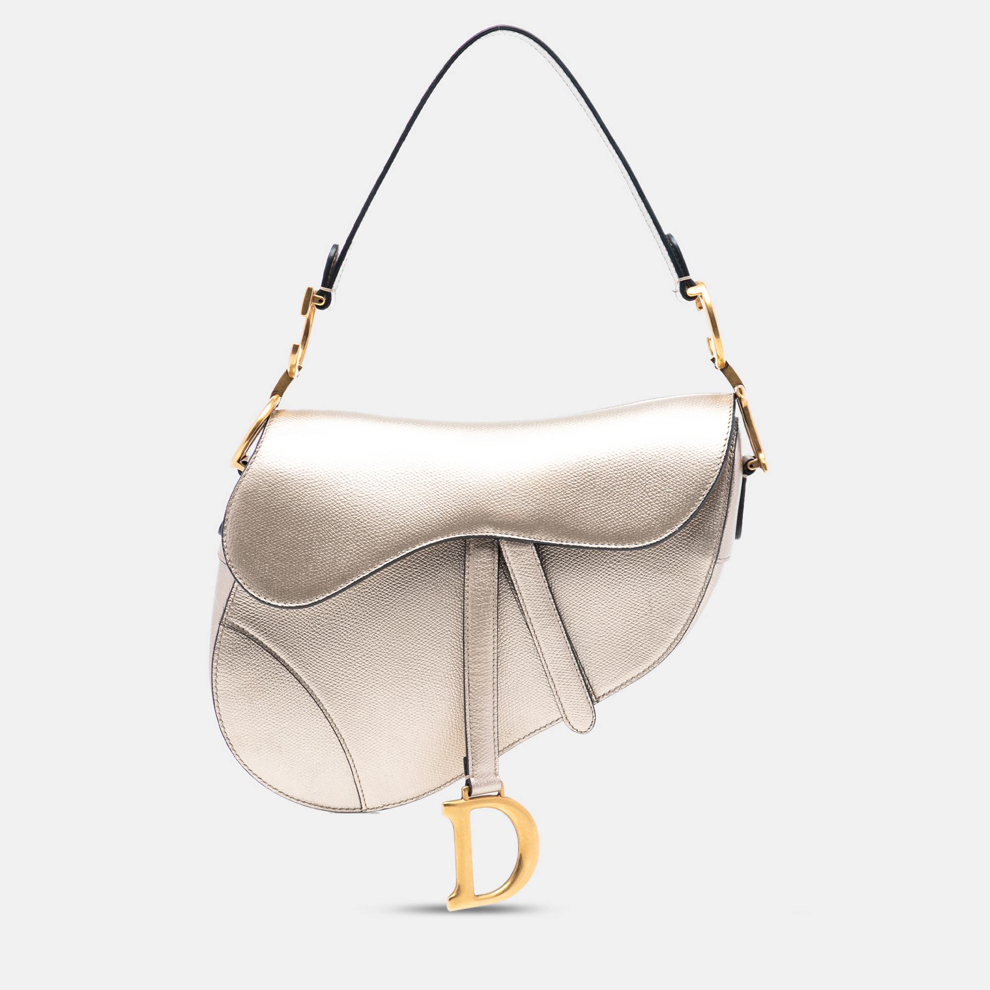 

Dior Gold Metallic Grained Calfskin Saddle Bag