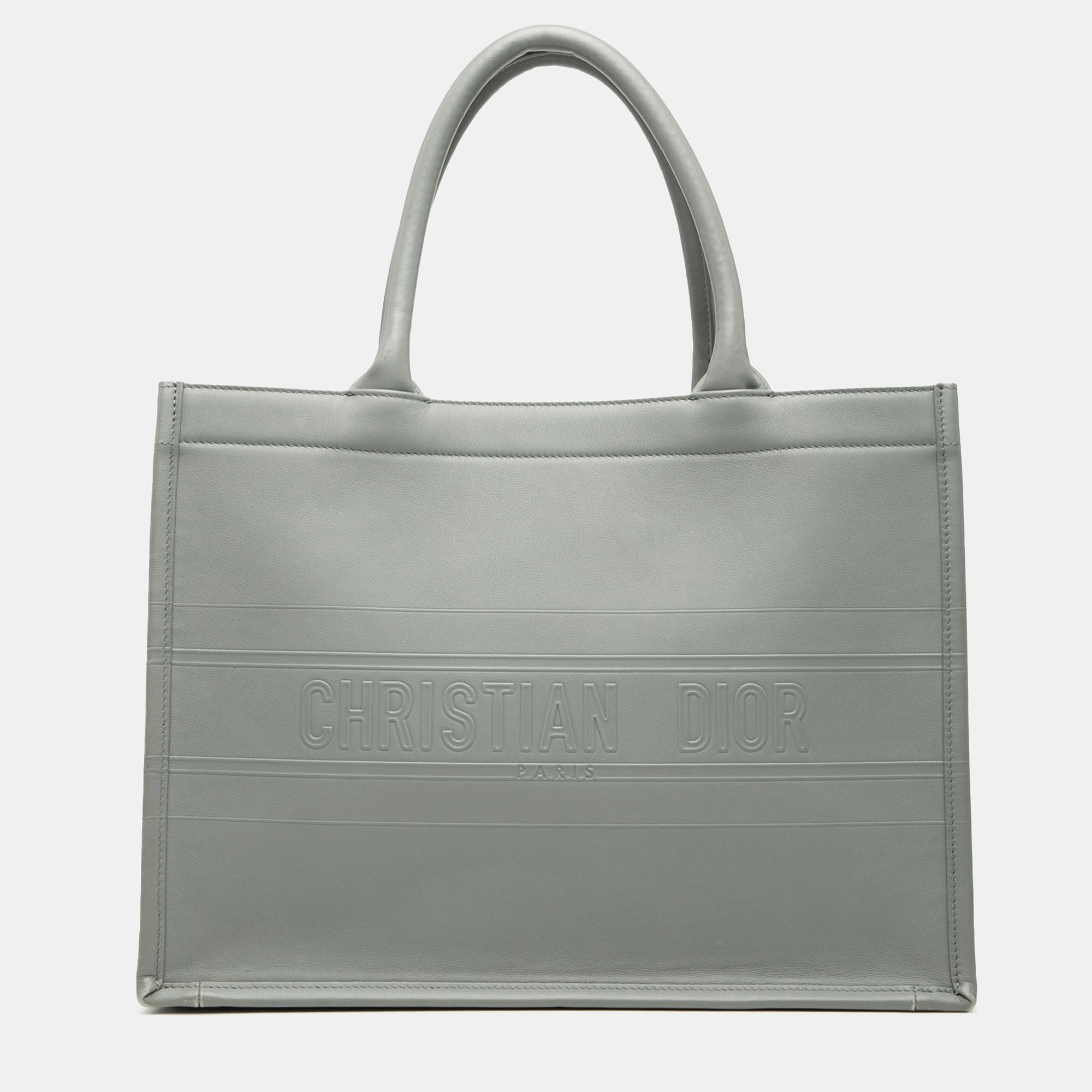 

Dior Grey Medium Embossed Leather Book Tote