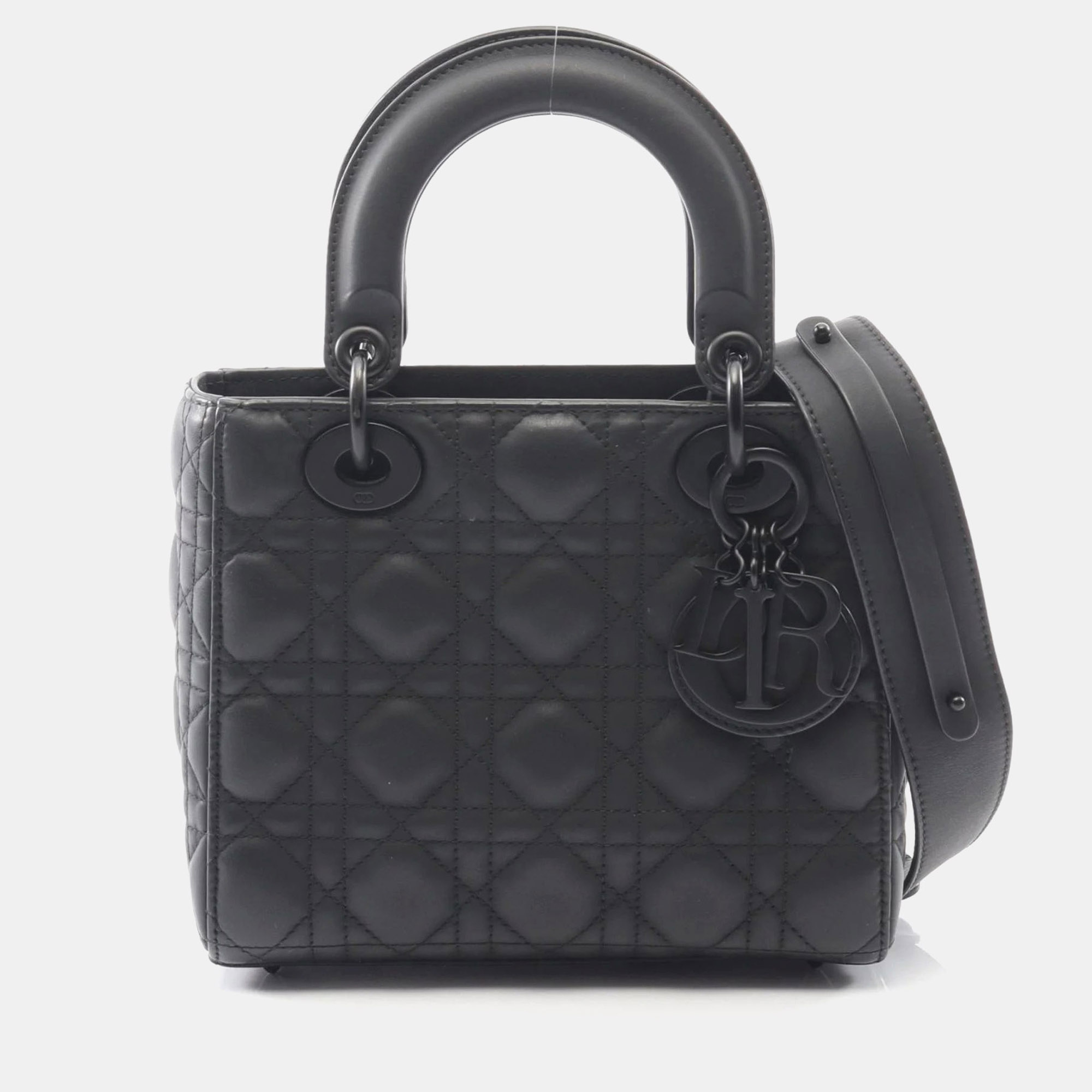 

Christian Dior Dior Lady Dior My Abcdior Lady Small Cannage Handbag Leather Black
