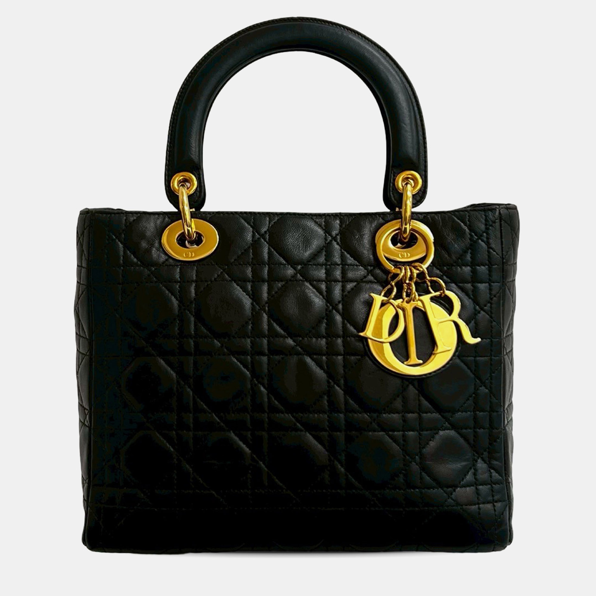 

Dior Black Medium Lambskin Cannage Lady Dior
