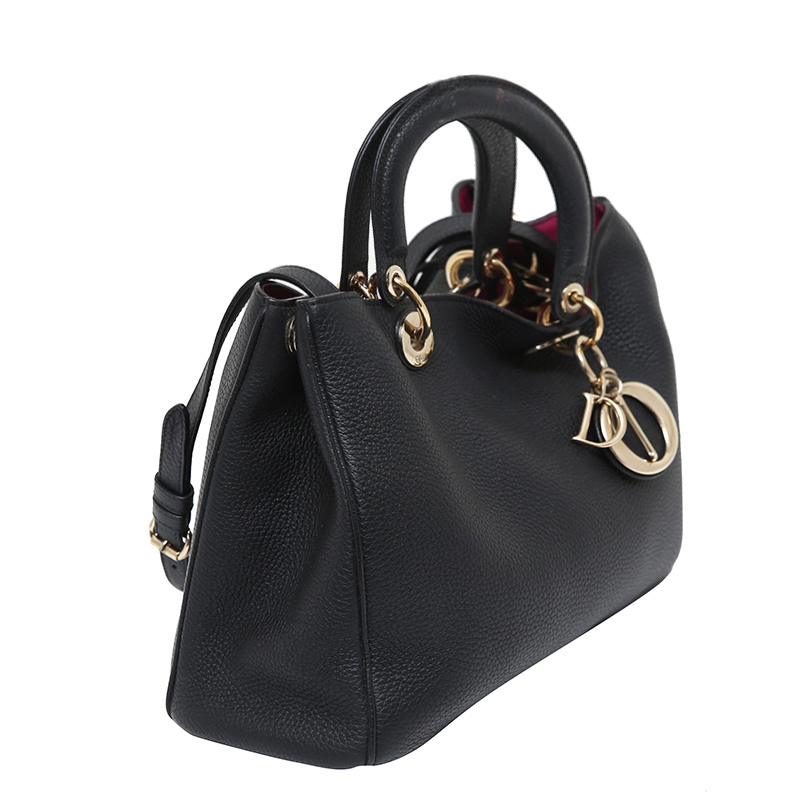 

Dior Black Calfskin Leather Diorissimo Tote