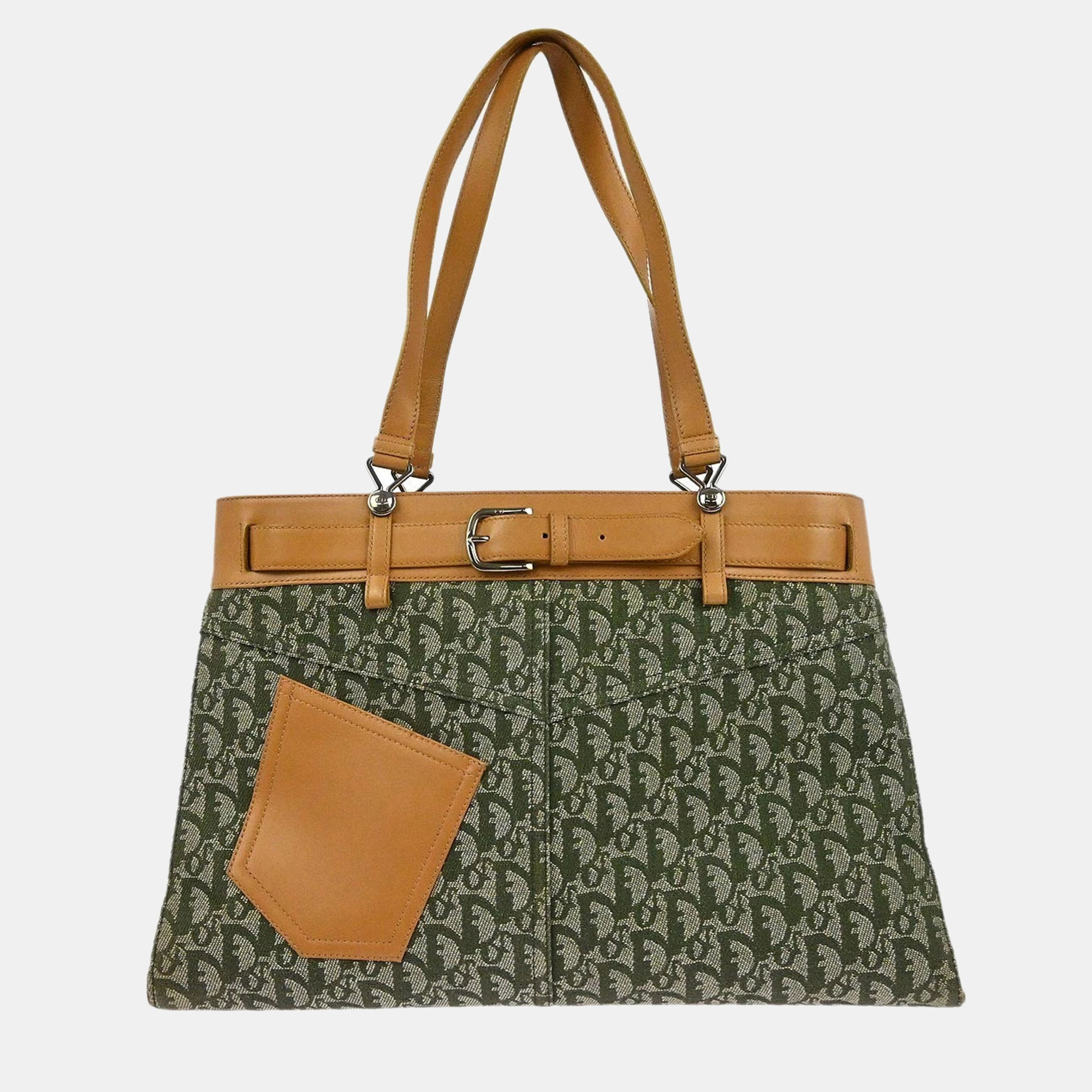 

Christian Dior Green Trotter Tote Handbag