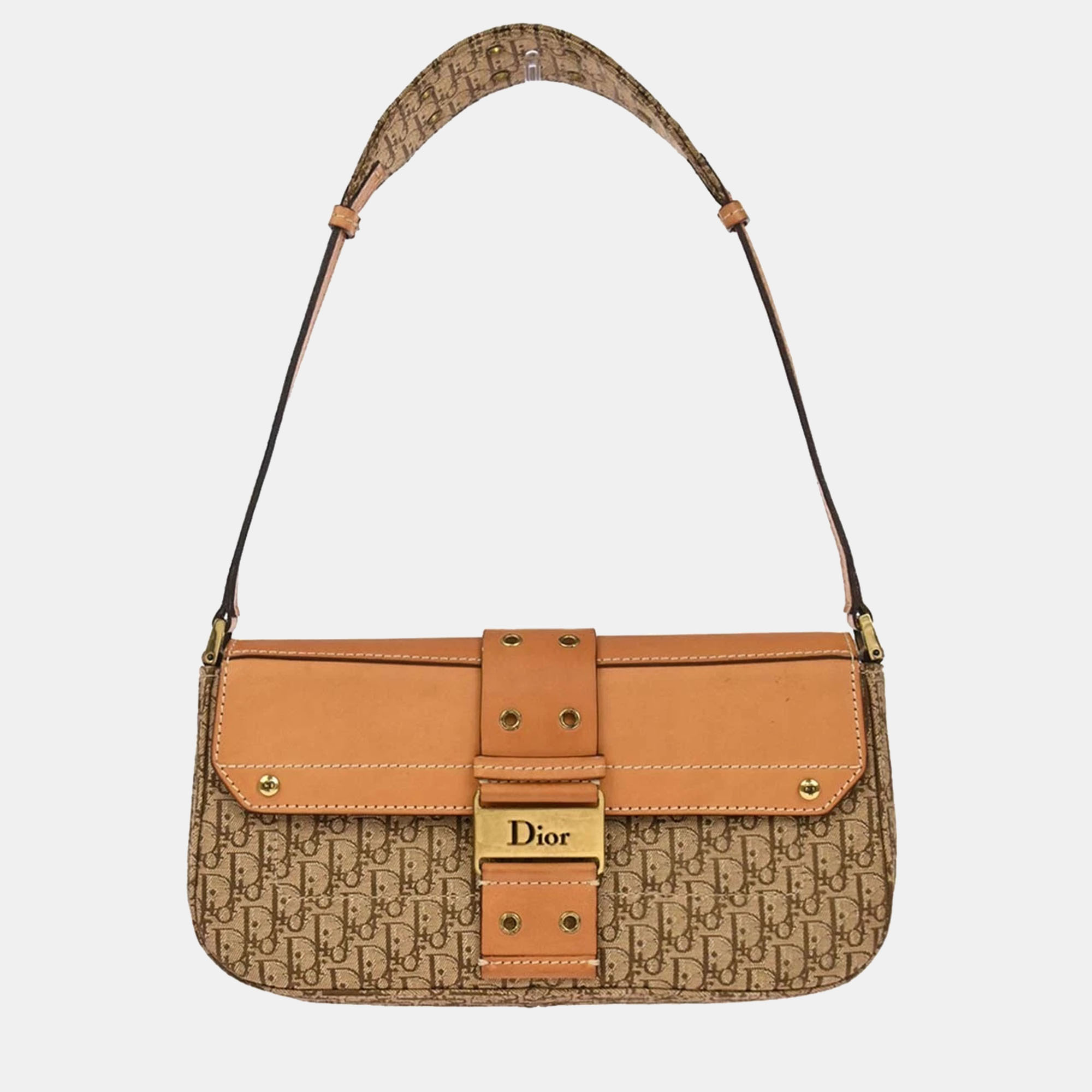 

Christian Dior Brown Beige Street Chic Trotter Handbag
