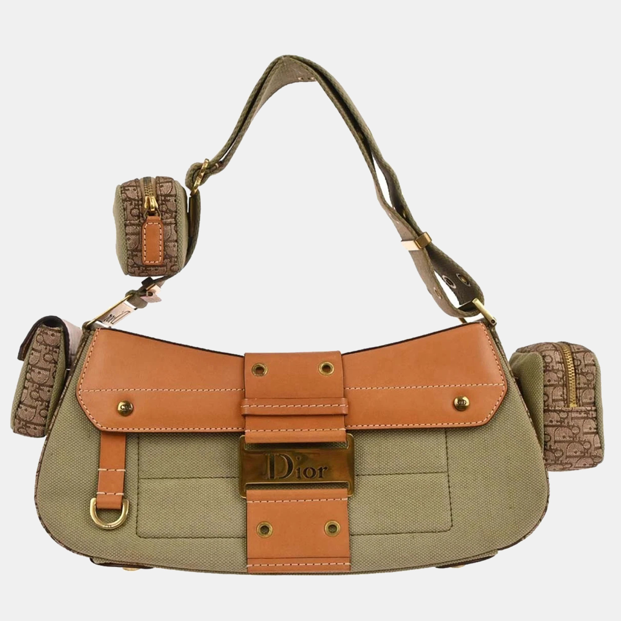 

Christian Dior Green Beige Street Chic Columbus Shoulder Bag