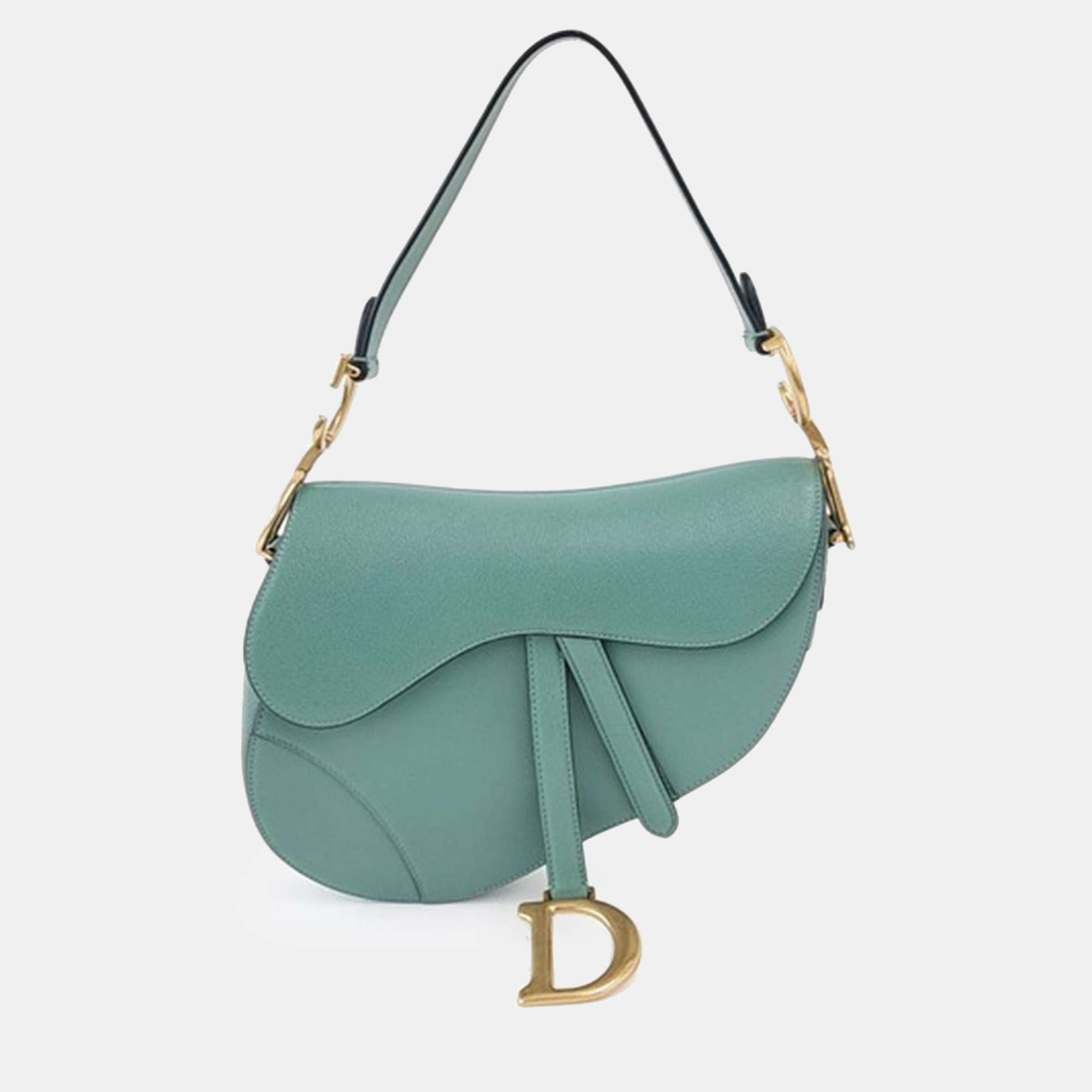 Dior Green Leather Christian Dior Saddle Bag