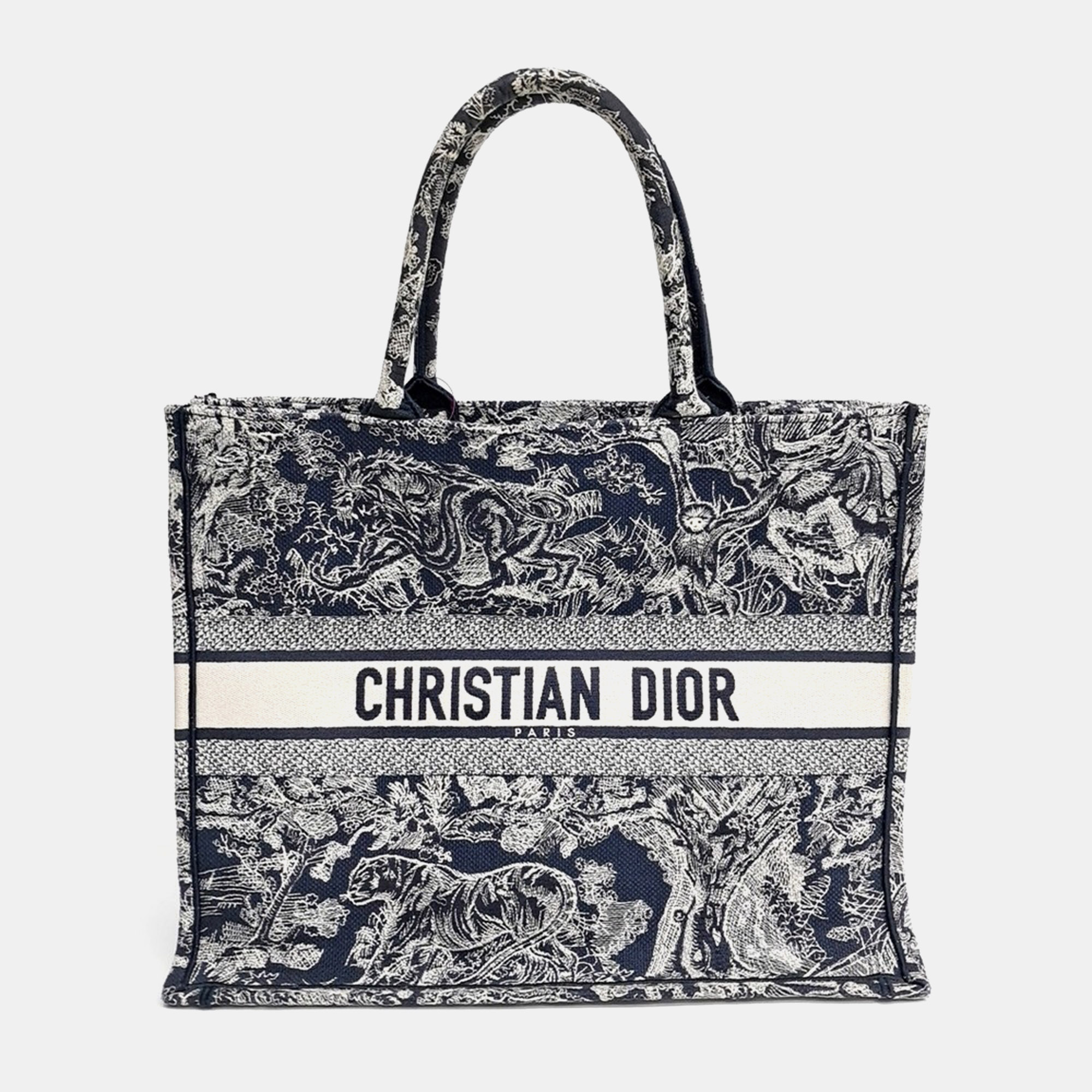 

Dior Beige/Navy Blue Canvas Christian Dior Book Tote Bag 42