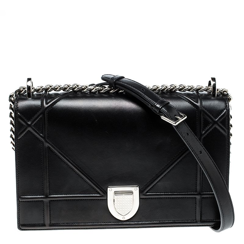 Dior Black Leather Medium Diorama Flap Shoulder Bag Dior | The Luxury ...