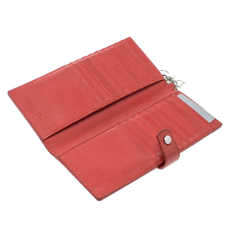 

Dior Red Cannage Leather Continental Wallet