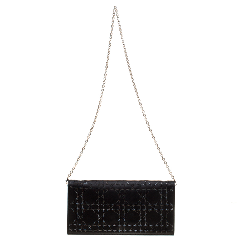 Dior Black Cannage Quilted Crystal 