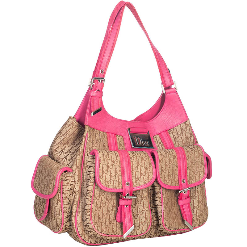 

Dior Brown/Pink Oblique Jacquard Canvas Shoulder Bag